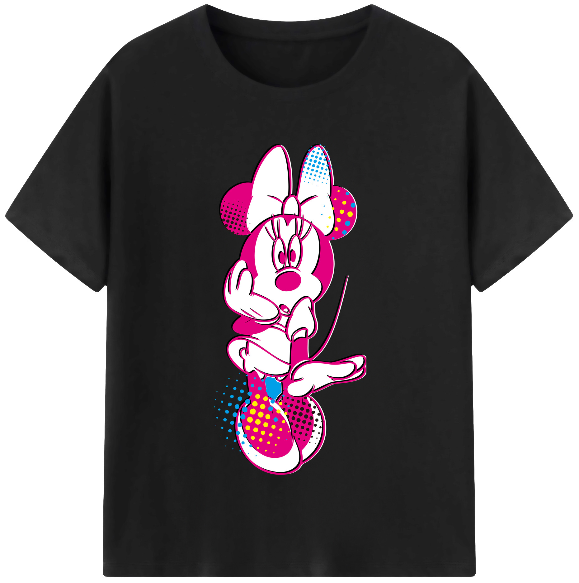 （画像用） ミッキーマウス Mickey Mouse レディースカジュアルプリントTシャツ（綿100％）