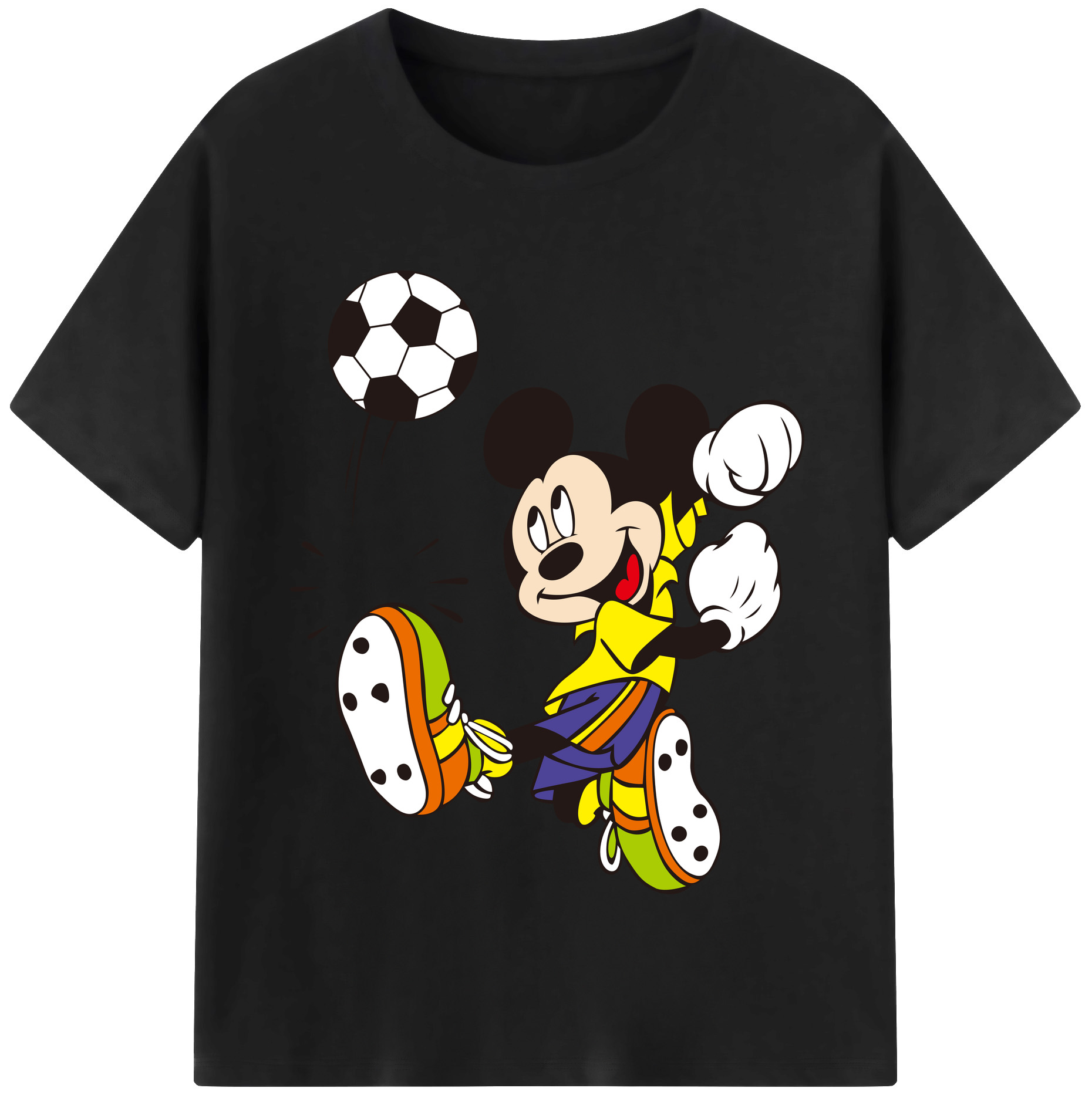 （画像用） ミッキーマウス Mickey Mouse レディースカジュアルプリントTシャツ（綿100％）