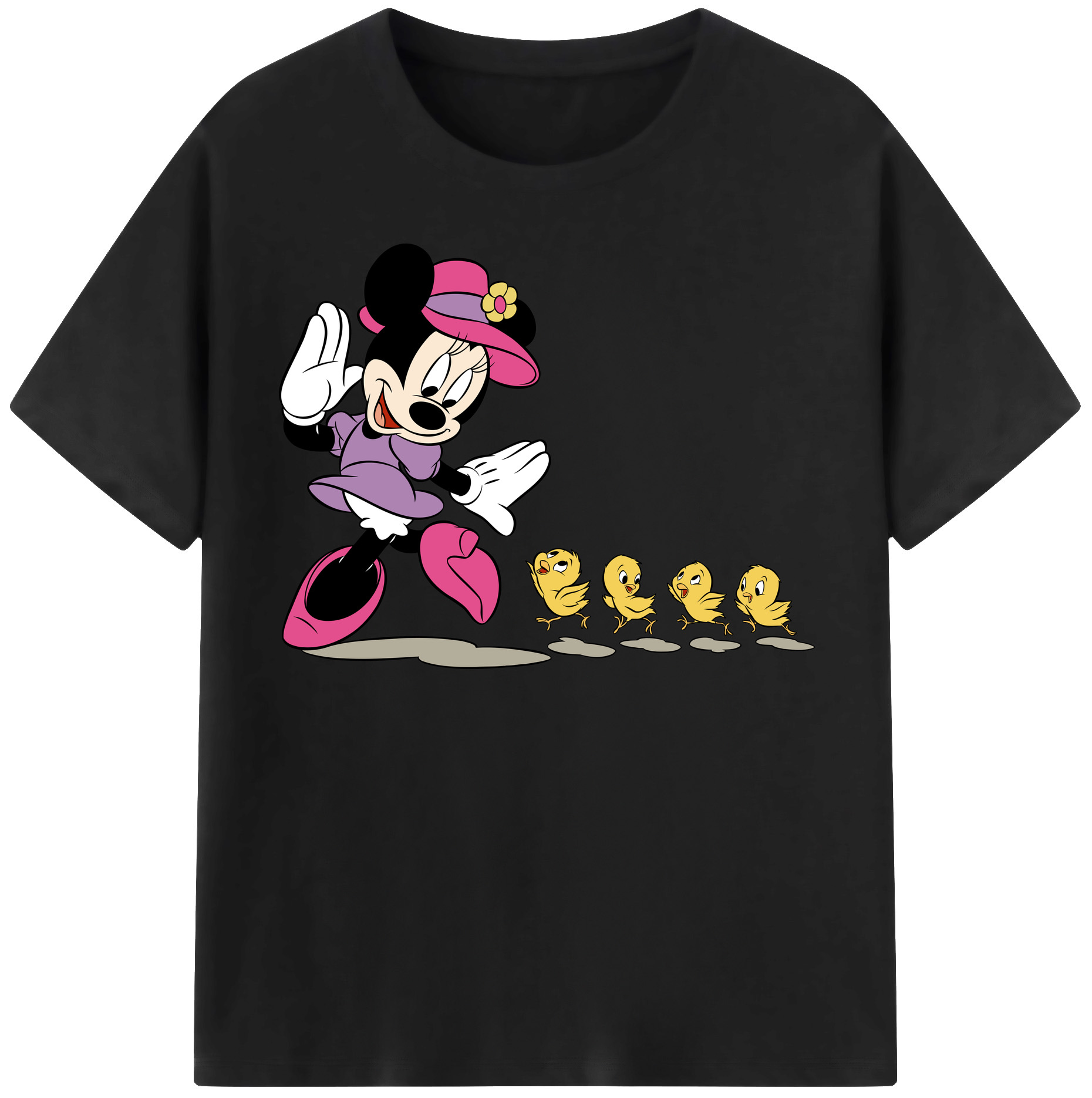 （画像用） ミッキーマウス Mickey Mouse レディースカジュアルプリントTシャツ（綿100％）