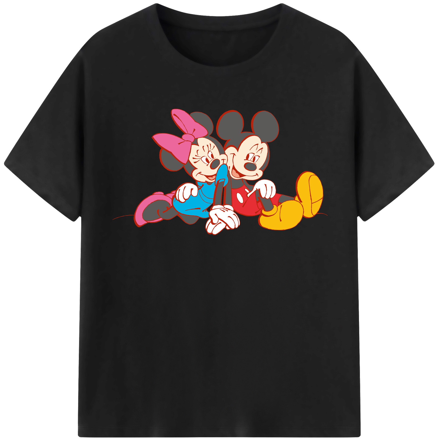 （画像用） ミッキーマウス Mickey Mouse レディースカジュアルプリントTシャツ（綿100％）