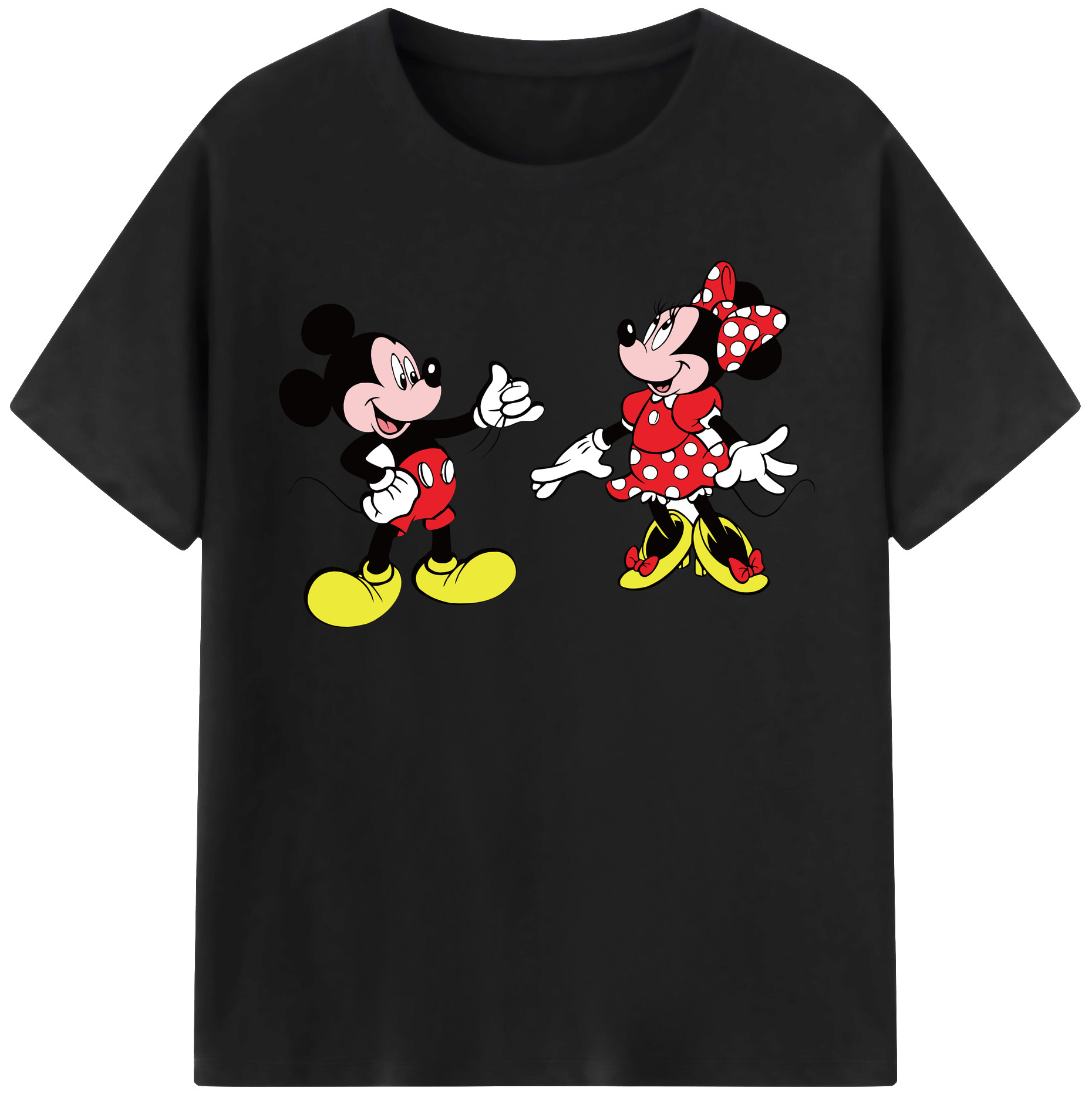 （画像用） ミッキーマウス Mickey Mouse レディースカジュアルプリントTシャツ（綿100％）