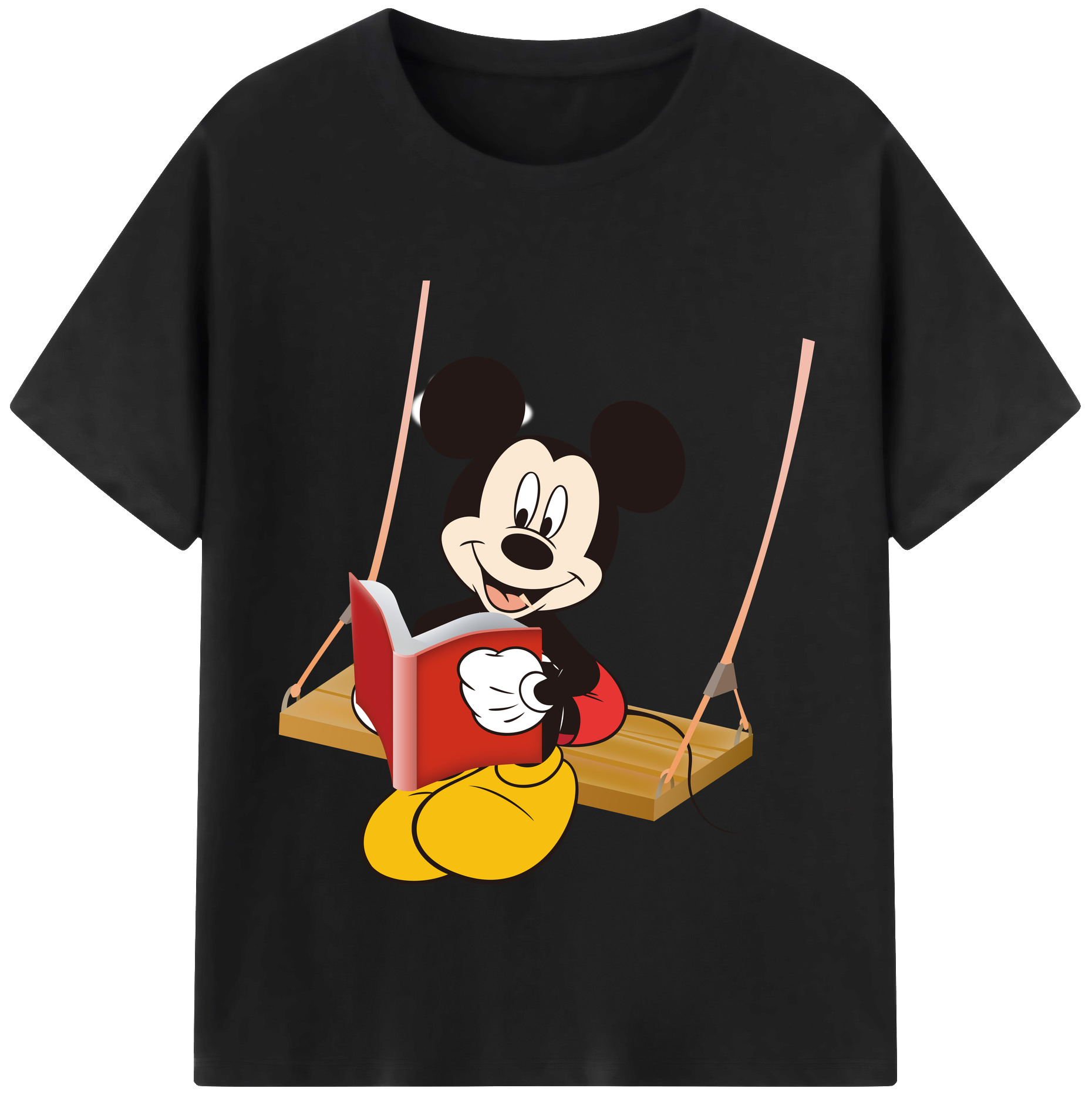 （画像用） ミッキーマウス Mickey Mouse レディースカジュアルプリントTシャツ（綿100％）