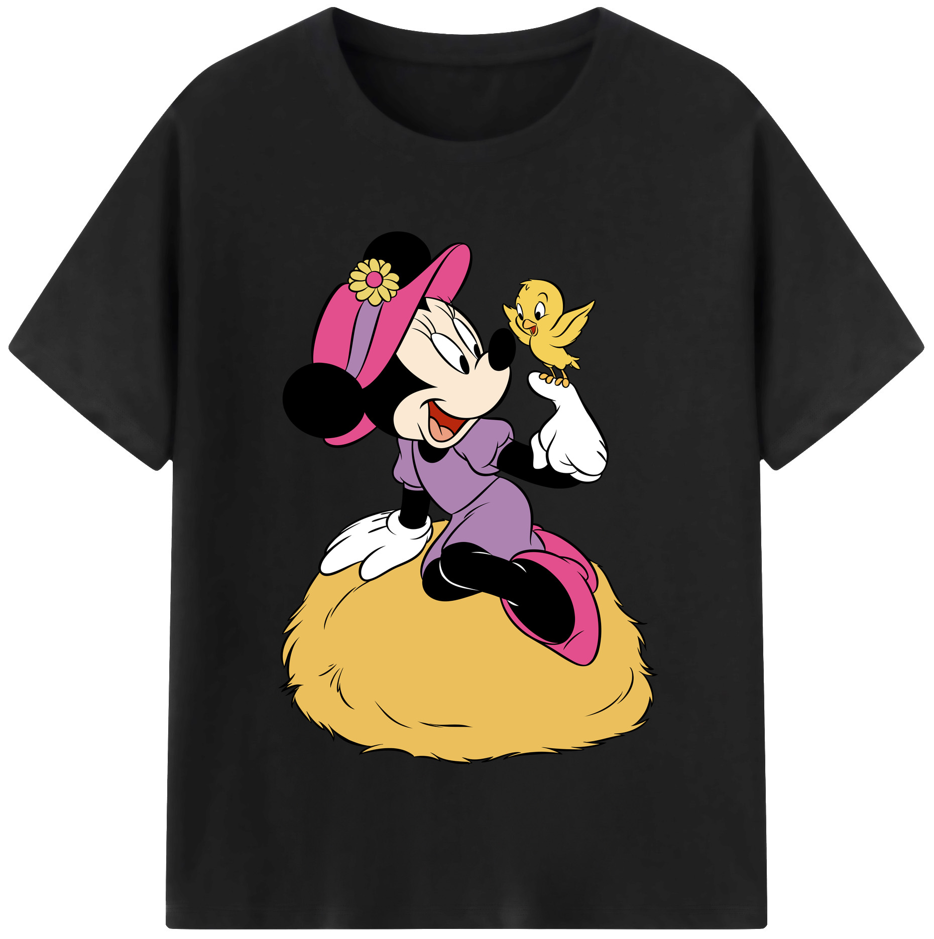（画像用） ミッキーマウス Mickey Mouse レディースカジュアルプリントTシャツ（綿100％）