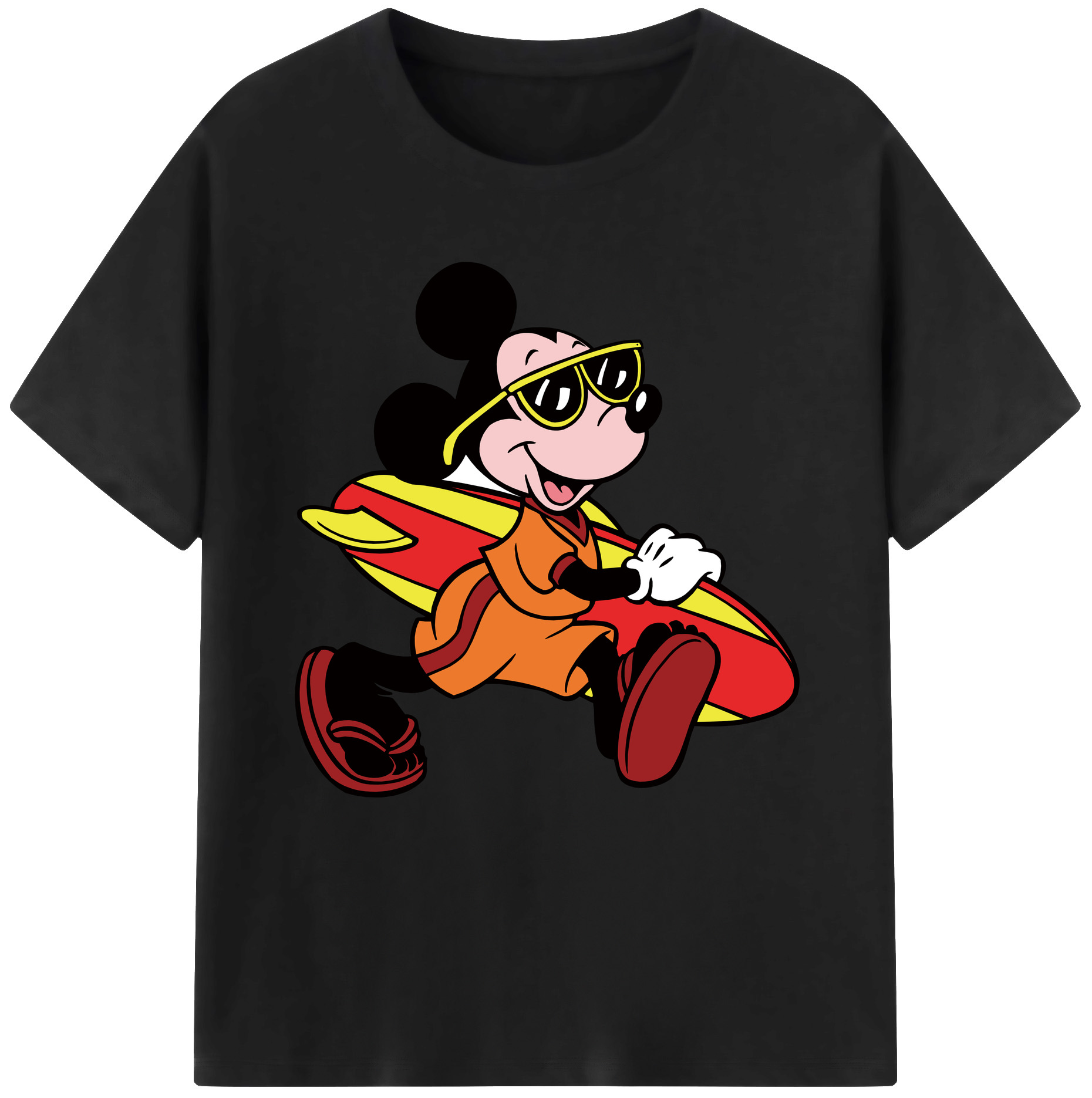（画像用） ミッキーマウス Mickey Mouse レディースカジュアルプリントTシャツ（綿100％）
