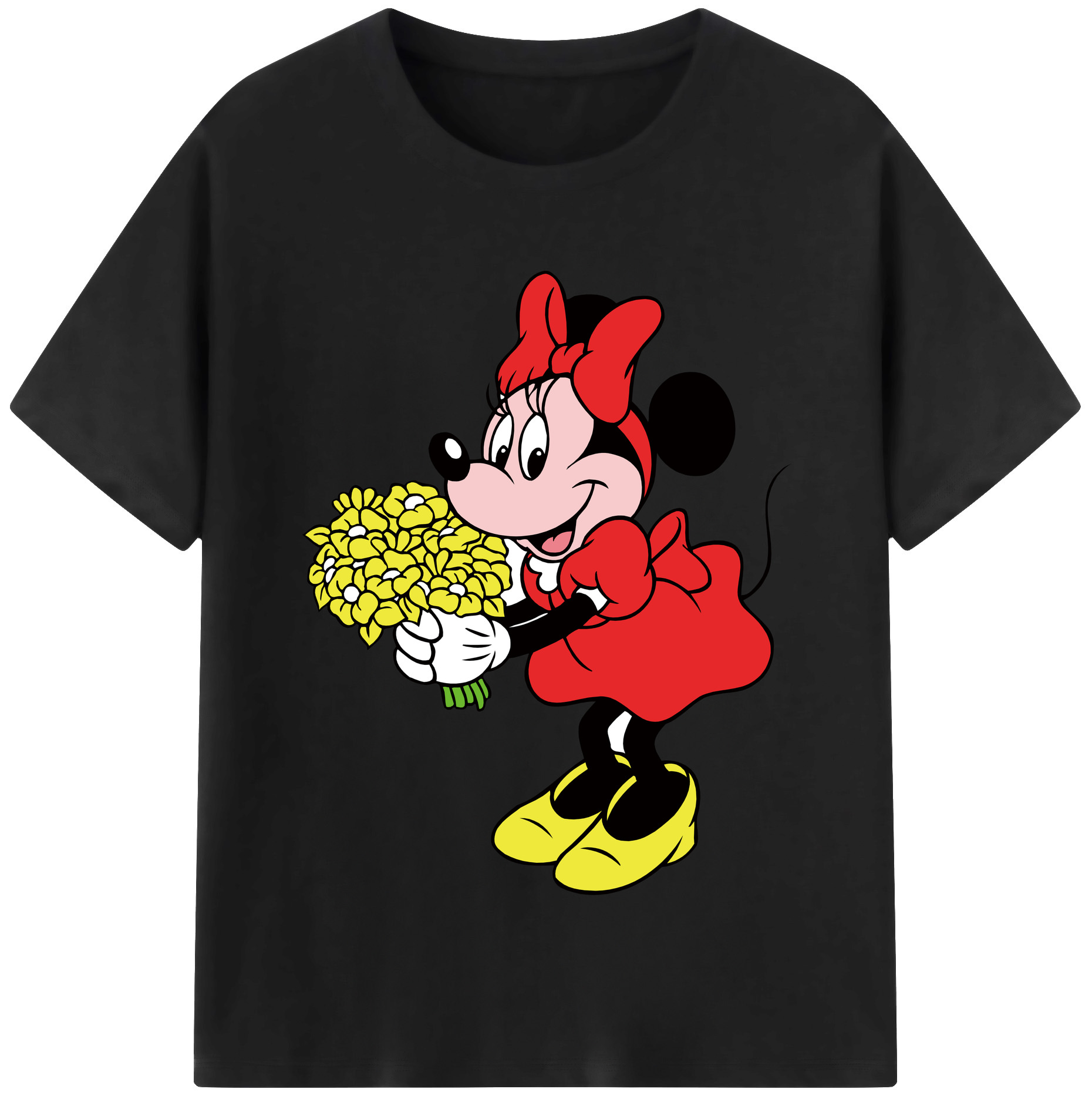 （画像用） ミッキーマウス Mickey Mouse レディースカジュアルプリントTシャツ（綿100％）