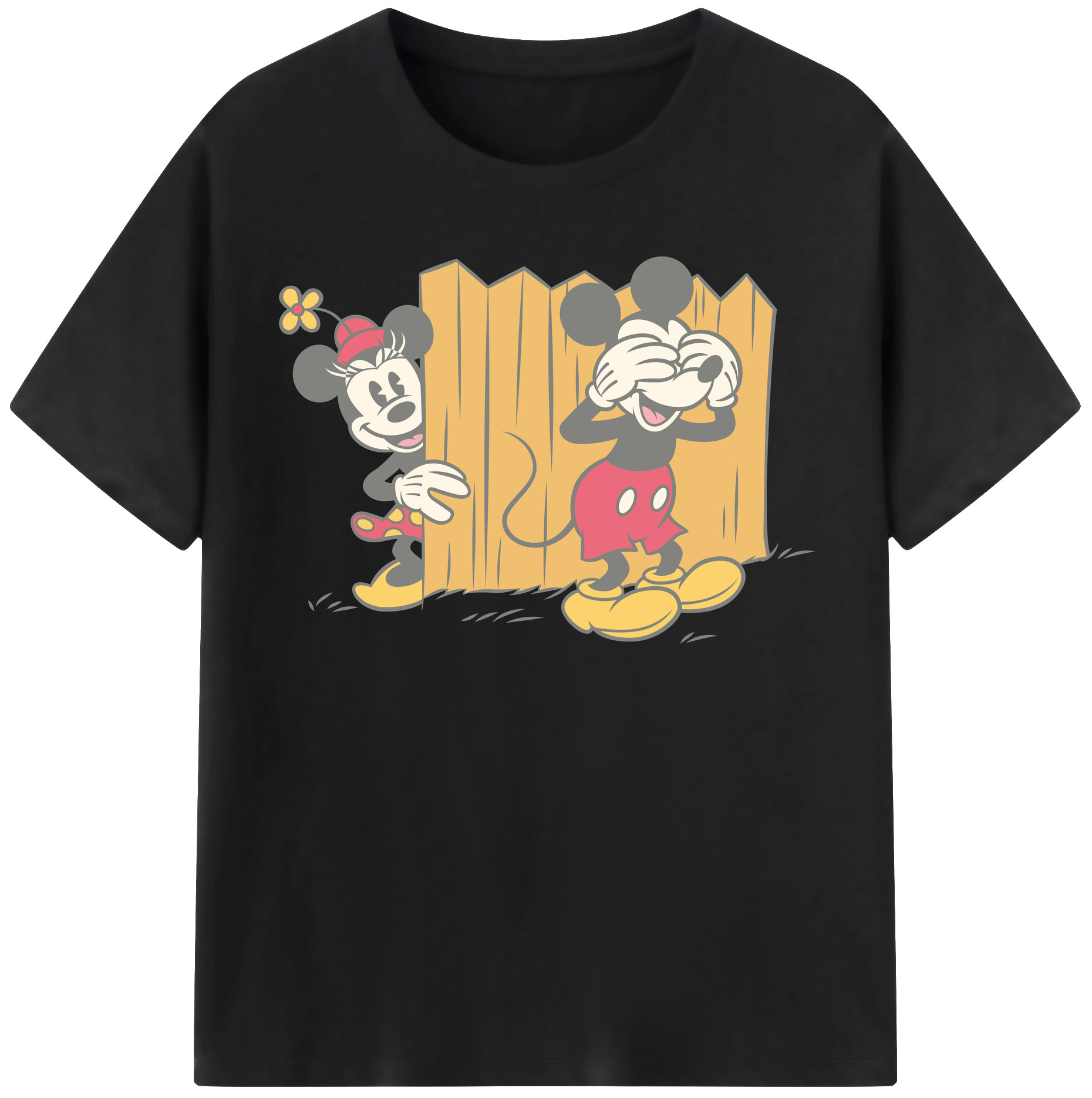 （画像用） ミッキーマウス Mickey Mouse レディースカジュアルプリントTシャツ（綿100％）