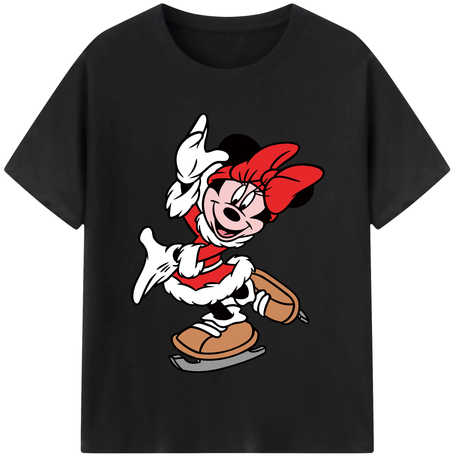 （画像用） ミッキーマウス Mickey Mouse レディースカジュアルプリントTシャツ（綿100％）