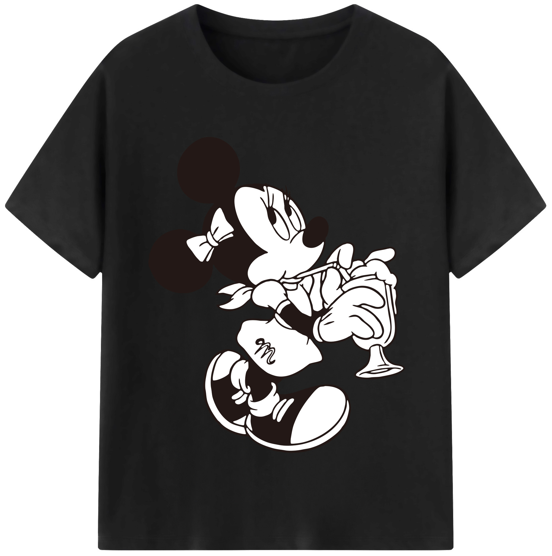 （画像用） ミッキーマウス Mickey Mouse レディースカジュアルプリントTシャツ（綿100％）