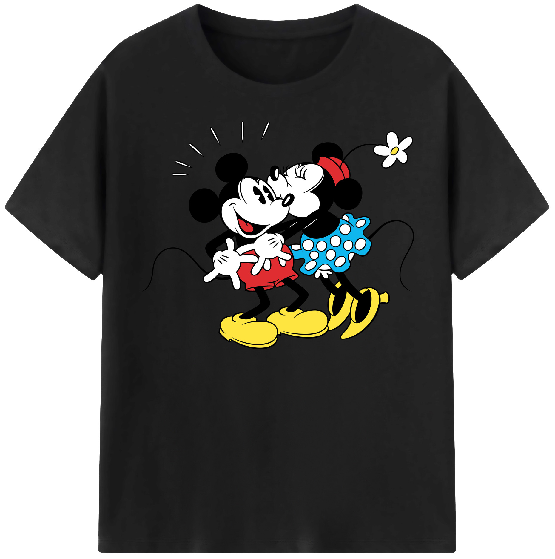 （画像用） ミッキーマウス Mickey Mouse レディースカジュアルプリントTシャツ（綿100％）