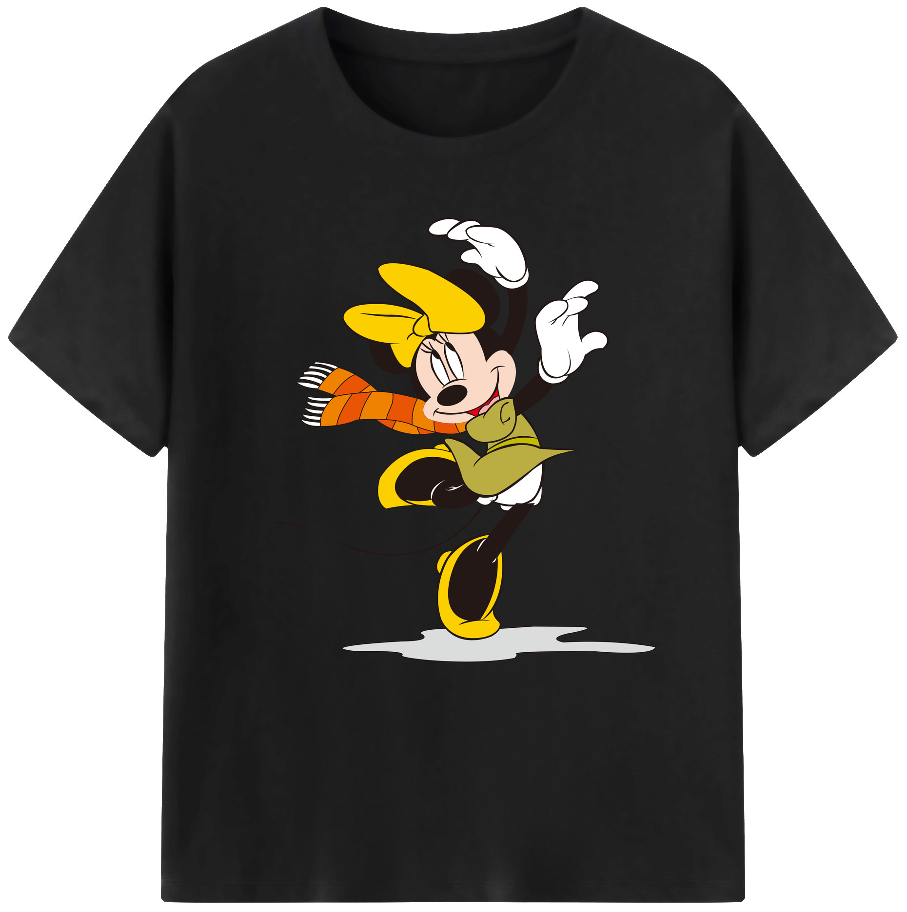 （画像用） ミッキーマウス Mickey Mouse レディースカジュアルプリントTシャツ（綿100％）