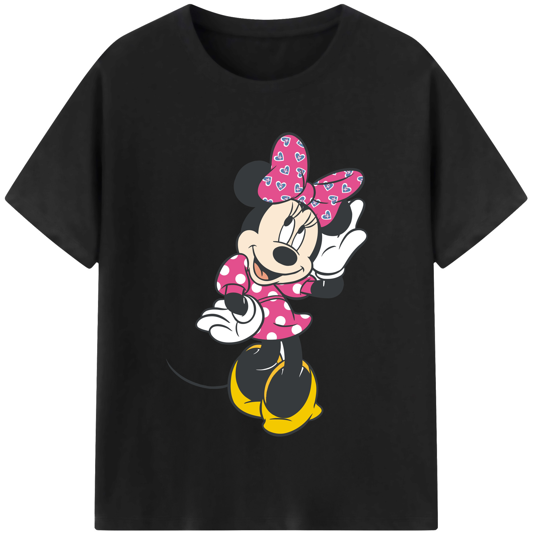 （画像用） ミッキーマウス Mickey Mouse レディースカジュアルプリントTシャツ（綿100％）