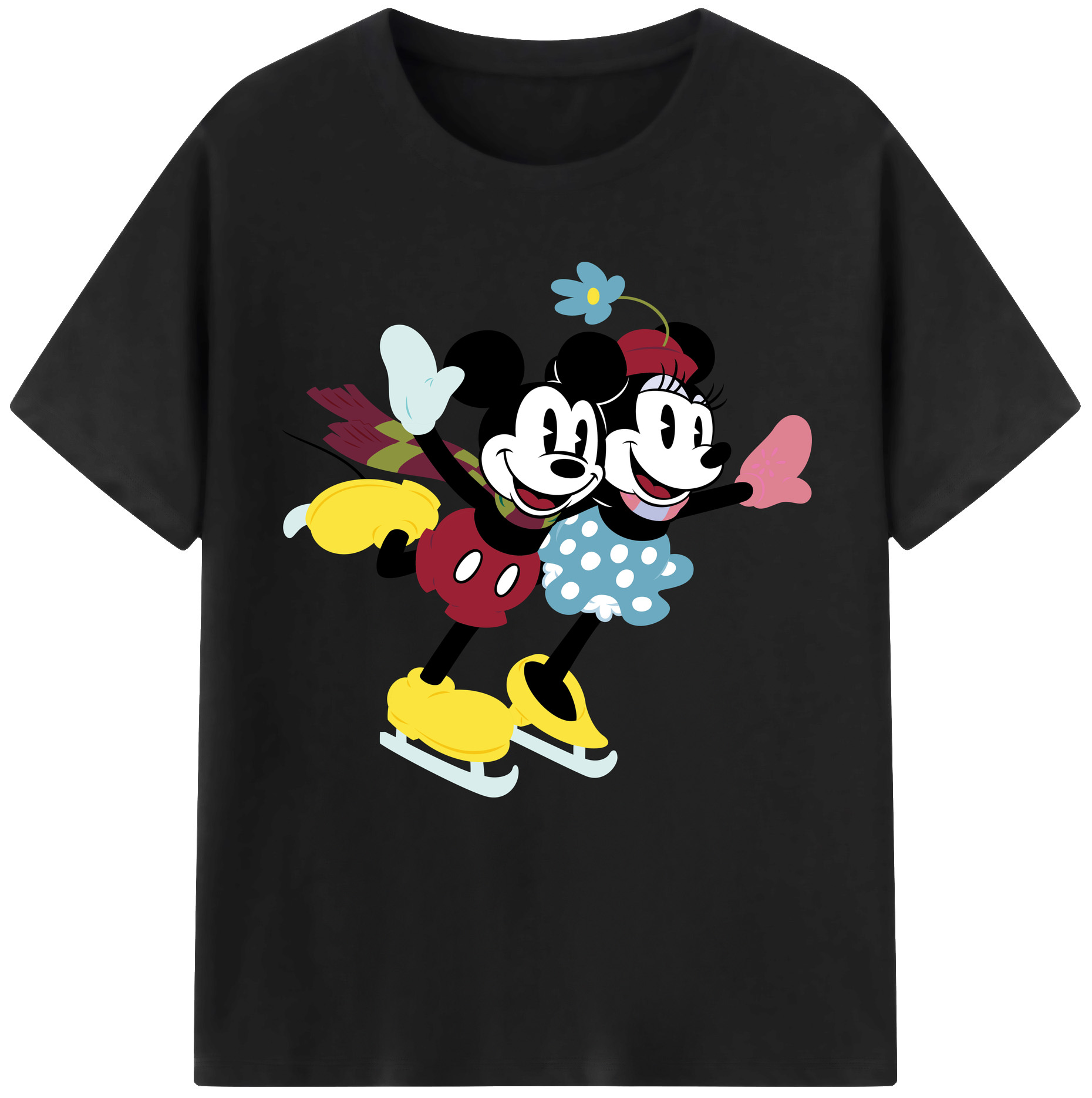 （画像用） ミッキーマウス Mickey Mouse レディースカジュアルプリントTシャツ（綿100％）
