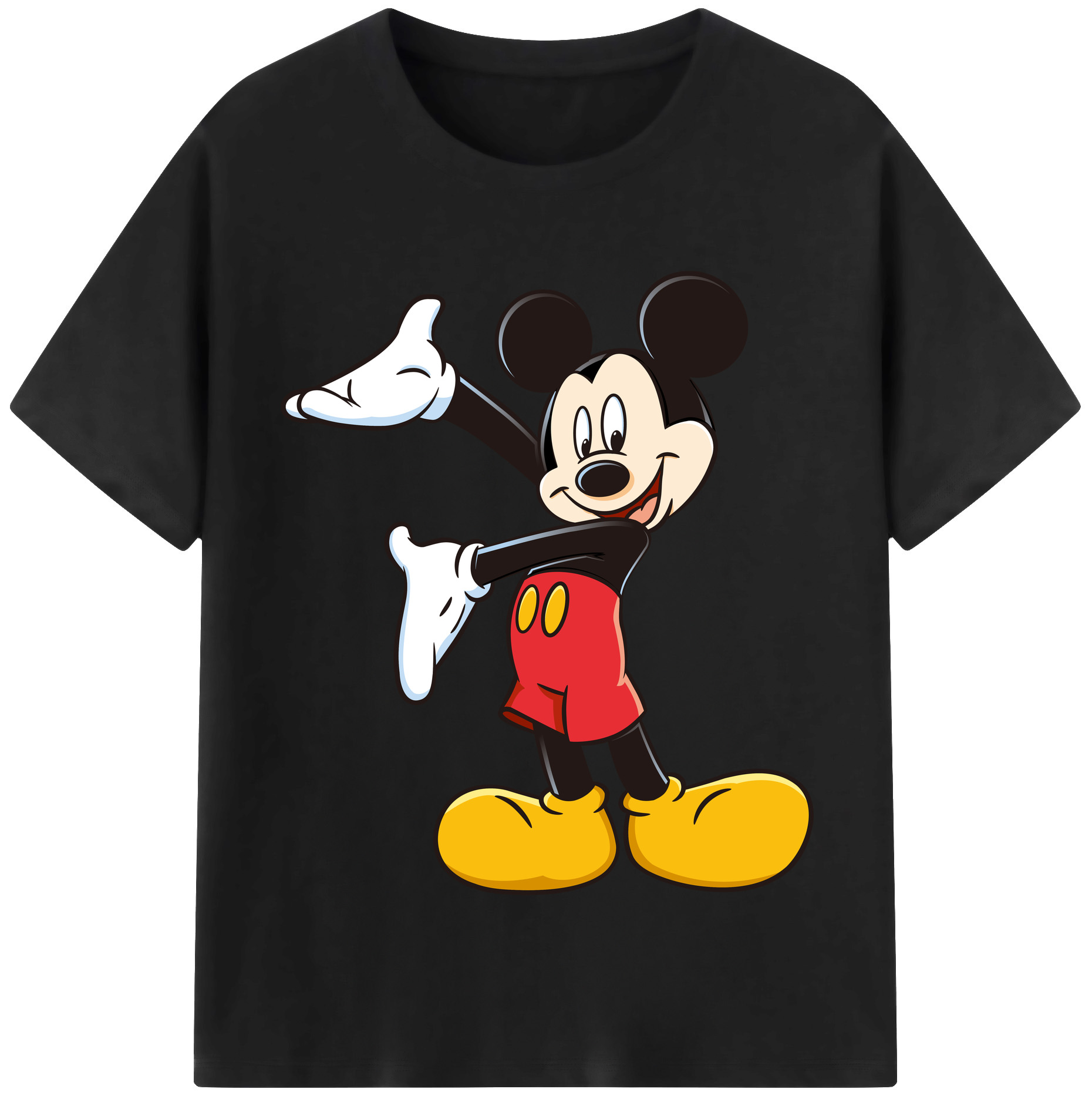 （画像用） ミッキーマウス Mickey Mouse レディースカジュアルプリントTシャツ（綿100％）