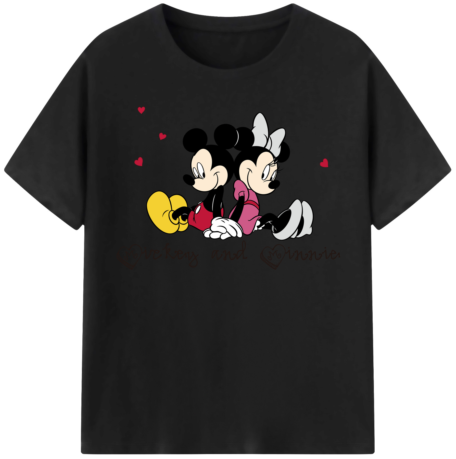（画像用） ミッキーマウス Mickey Mouse レディースカジュアルプリントTシャツ（綿100％）