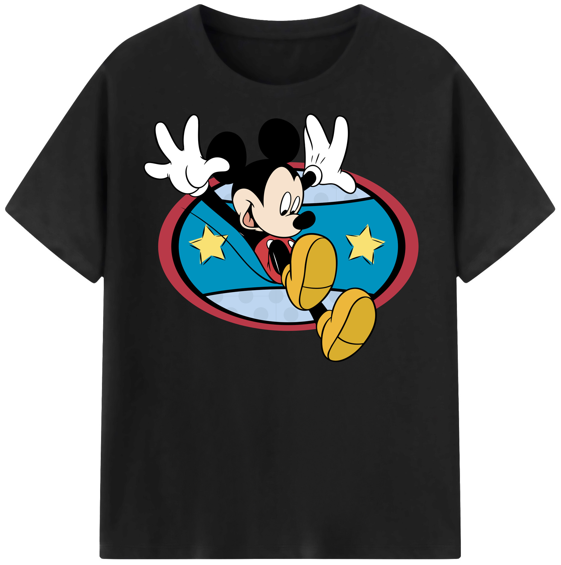 （画像用） ミッキーマウス Mickey Mouse レディースカジュアルプリントTシャツ（綿100％）