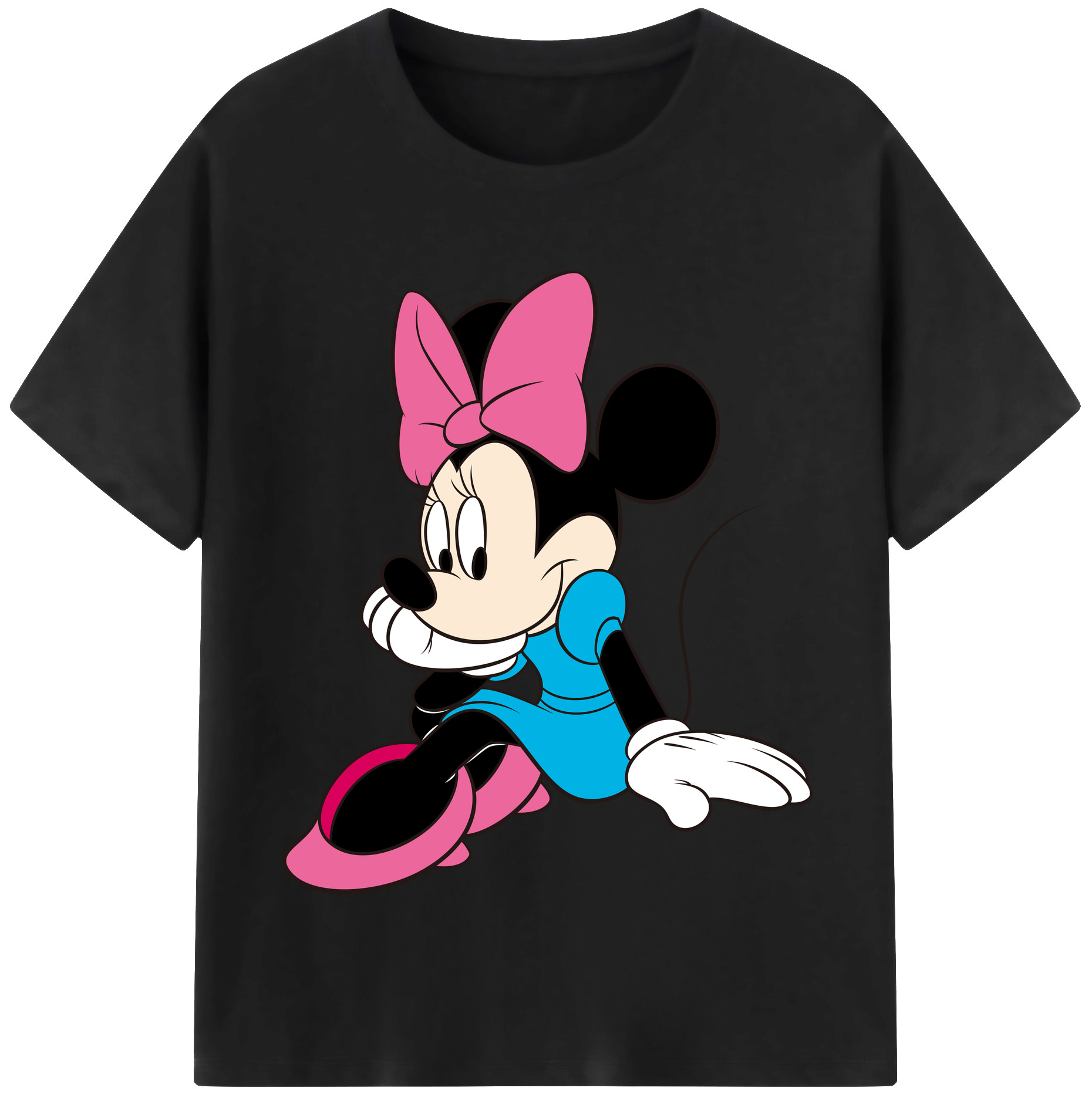 （画像用） ミッキーマウス Mickey Mouse レディースカジュアルプリントTシャツ（綿100％）