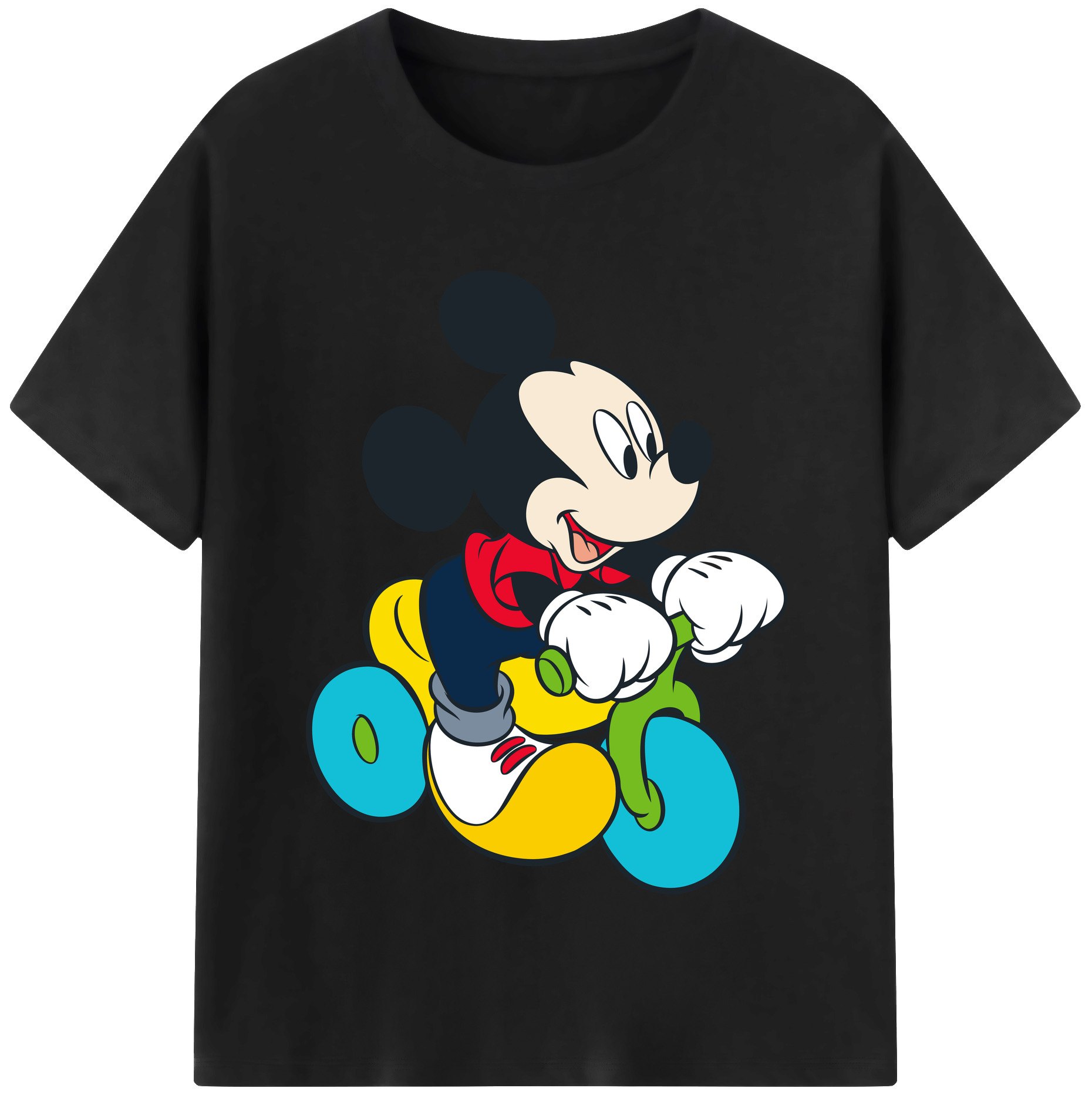 （画像用） ミッキーマウス Mickey Mouse レディースカジュアルプリントTシャツ（綿100％）