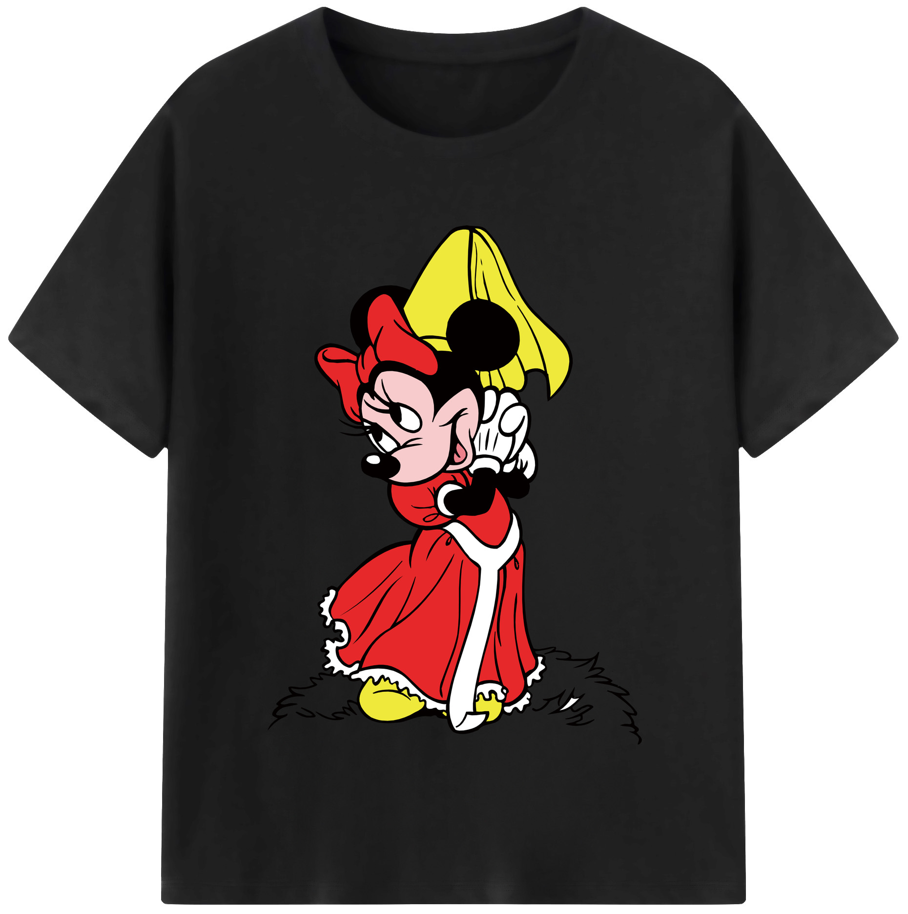 （画像用） ミッキーマウス Mickey Mouse レディースカジュアルプリントTシャツ（綿100％）
