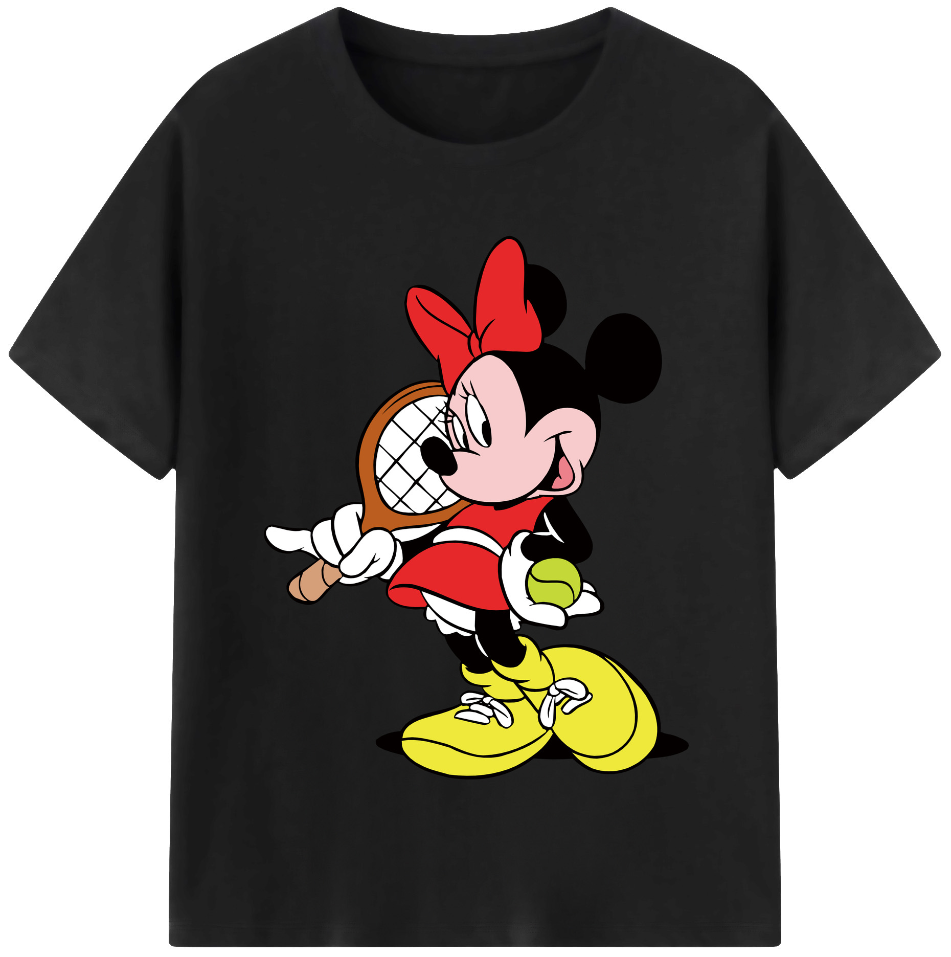 （画像用） ミッキーマウス Mickey Mouse レディースカジュアルプリントTシャツ（綿100％）
