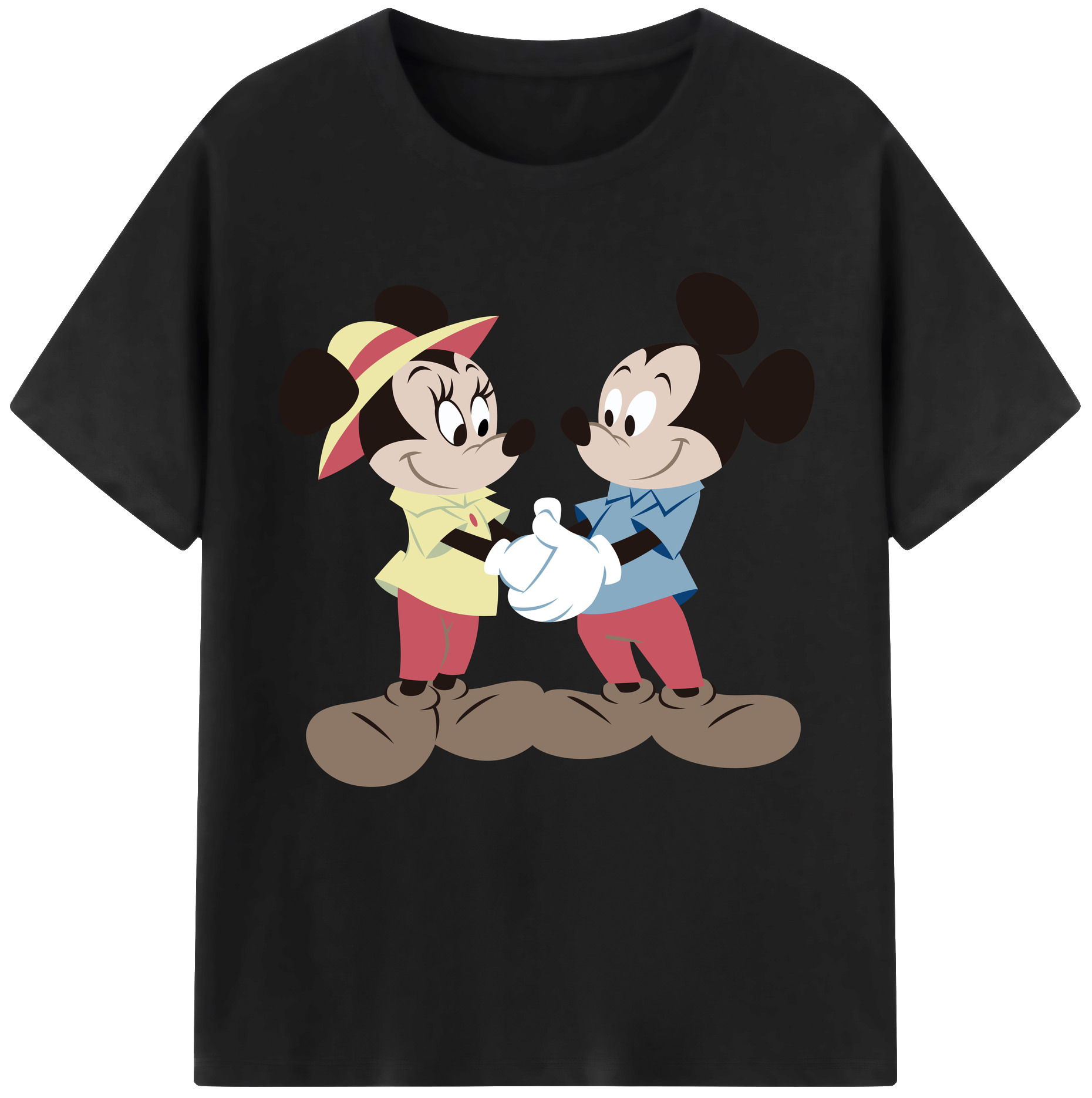 （画像用） ミッキーマウス Mickey Mouse レディースカジュアルプリントTシャツ（綿100％）