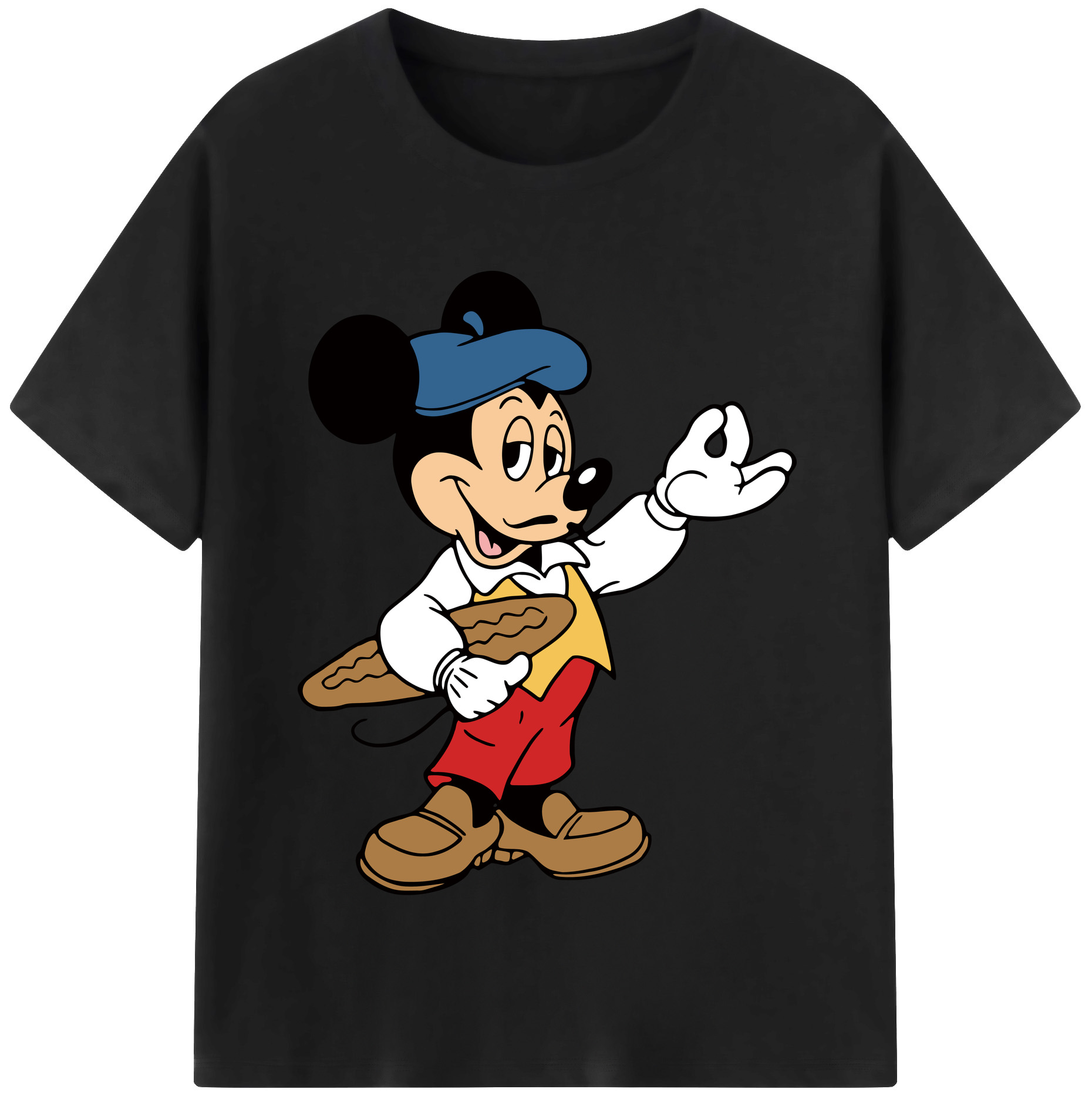 （画像用） ミッキーマウス Mickey Mouse レディースカジュアルプリントTシャツ（綿100％）