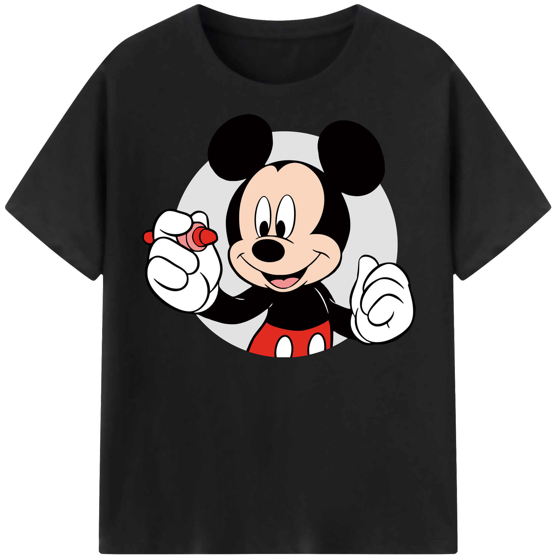 （画像用） ミッキーマウス Mickey Mouse レディースカジュアルプリントTシャツ（綿100％）