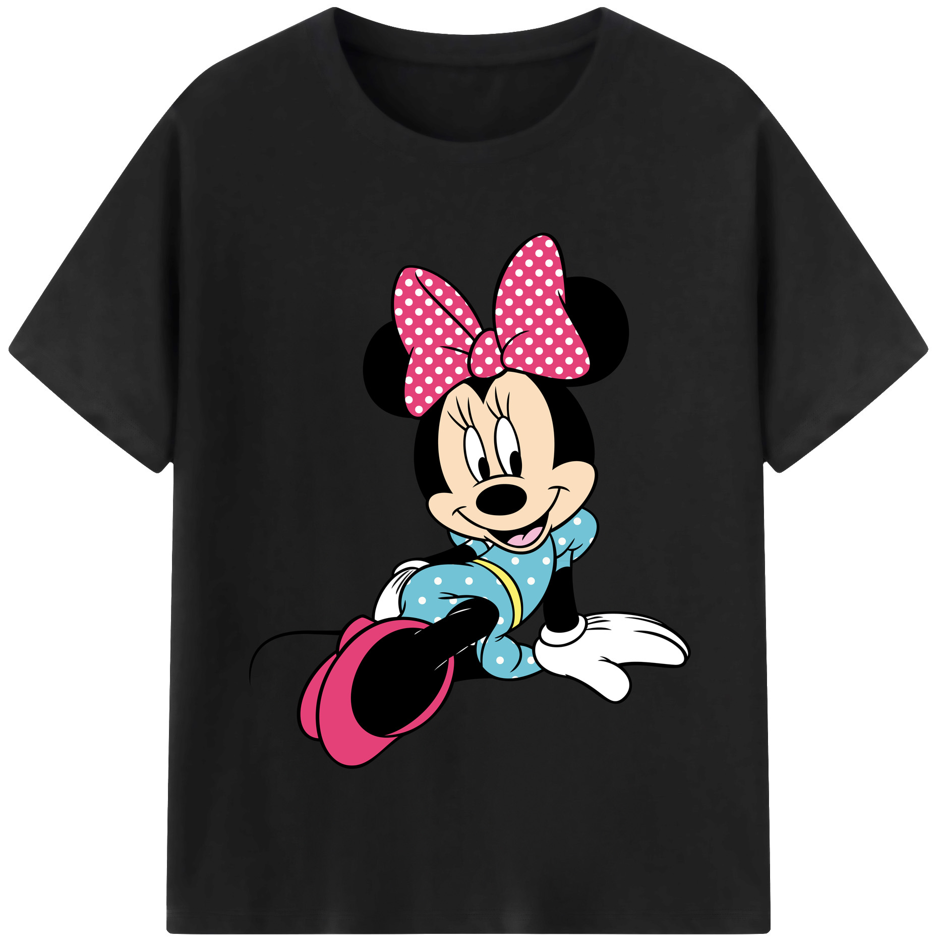 （画像用） ミッキーマウス Mickey Mouse レディースカジュアルプリントTシャツ（綿100％）