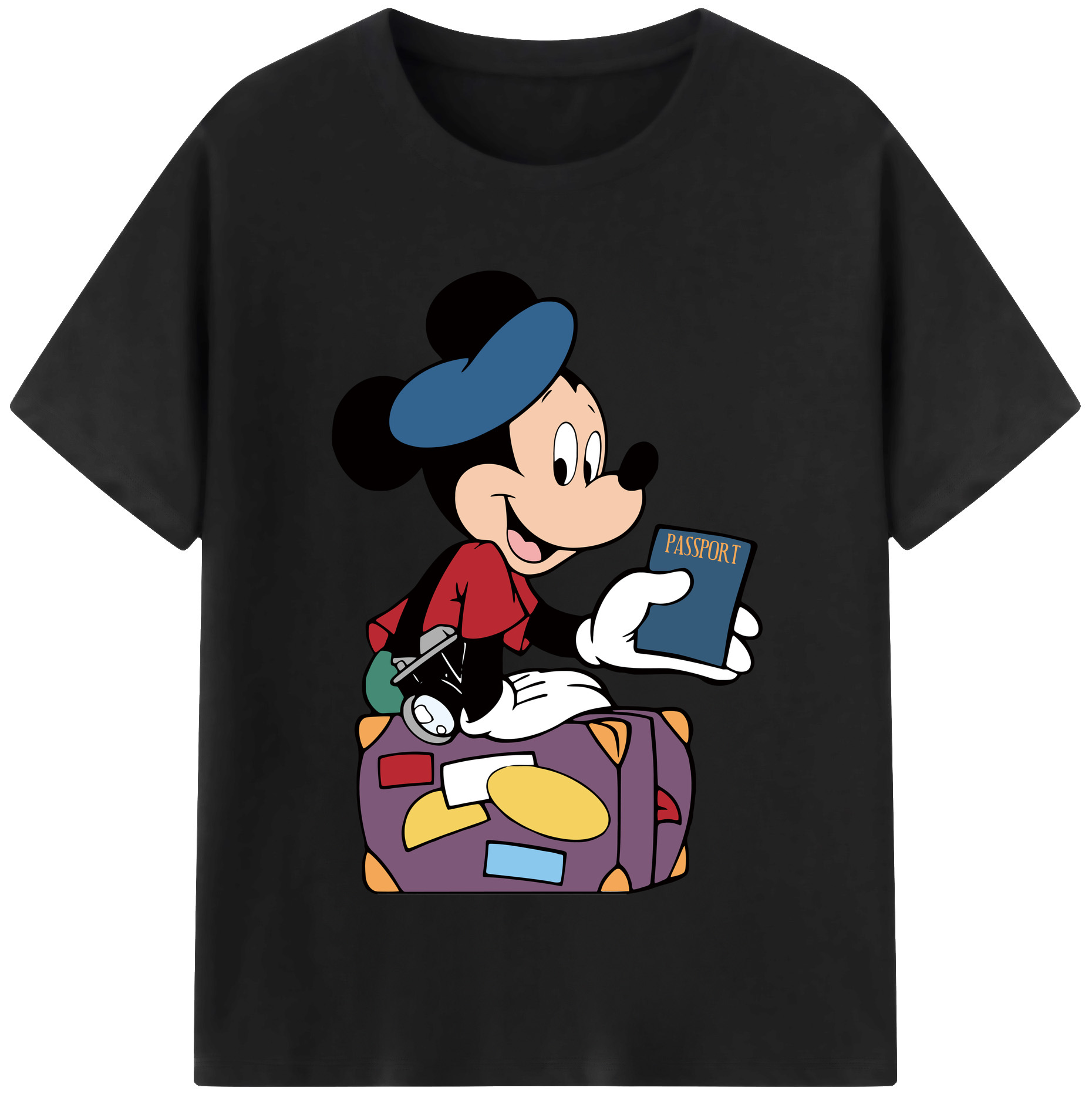 （画像用） ミッキーマウス Mickey Mouse レディースカジュアルプリントTシャツ（綿100％）