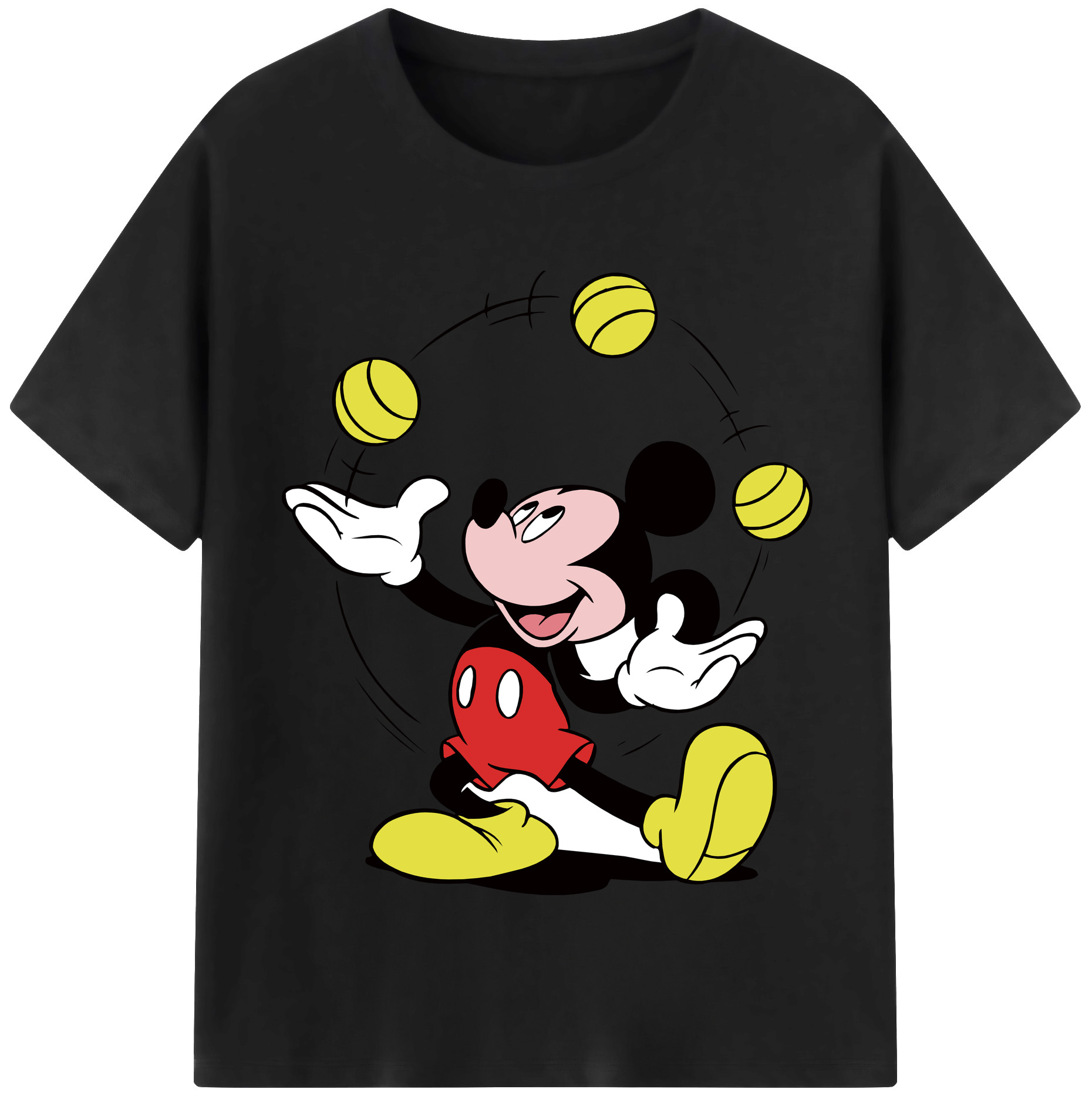 （画像用） ミッキーマウス Mickey Mouse レディースカジュアルプリントTシャツ（綿100％）