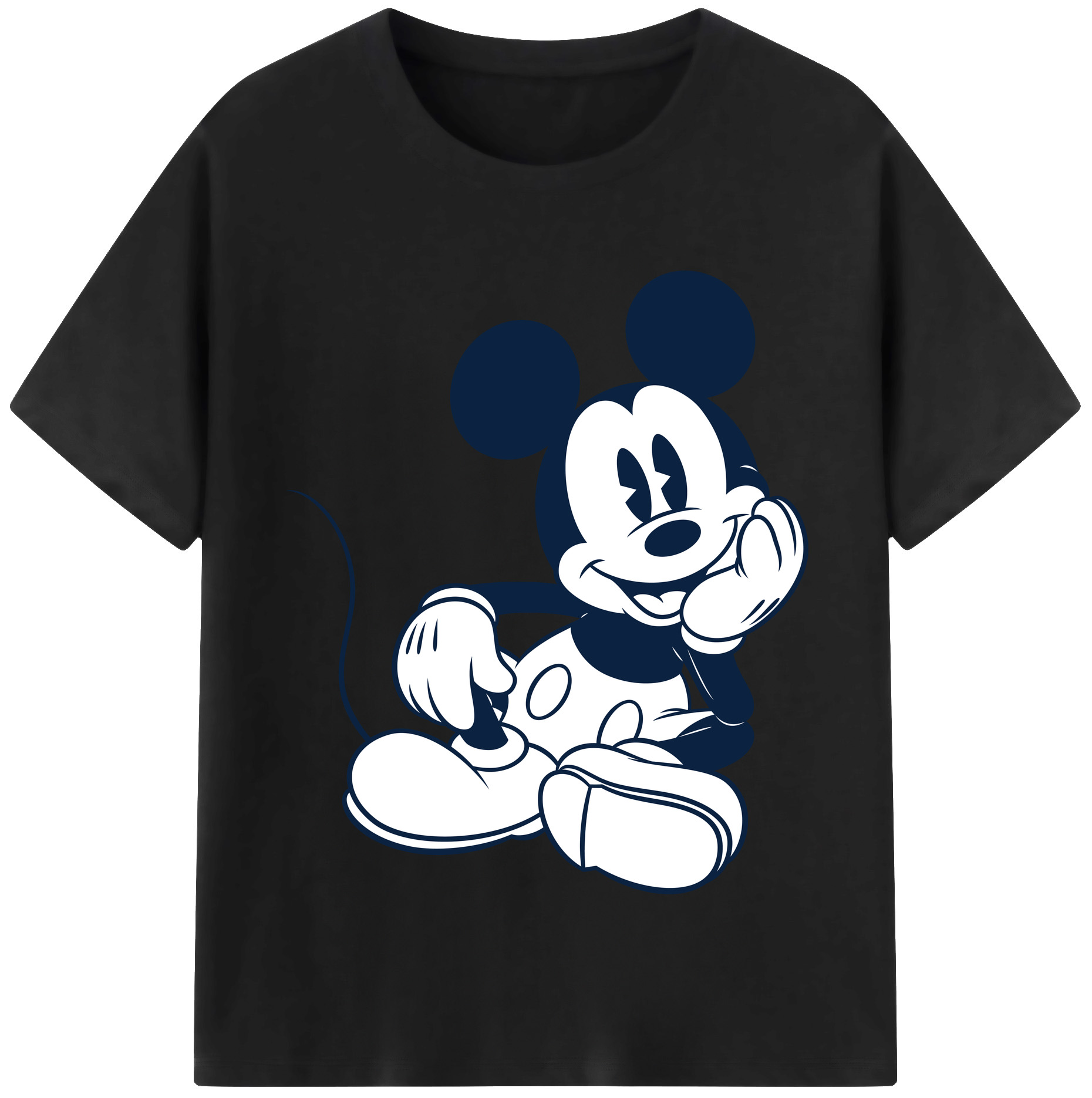 （画像用） ミッキーマウス Mickey Mouse レディースカジュアルプリントTシャツ（綿100％）