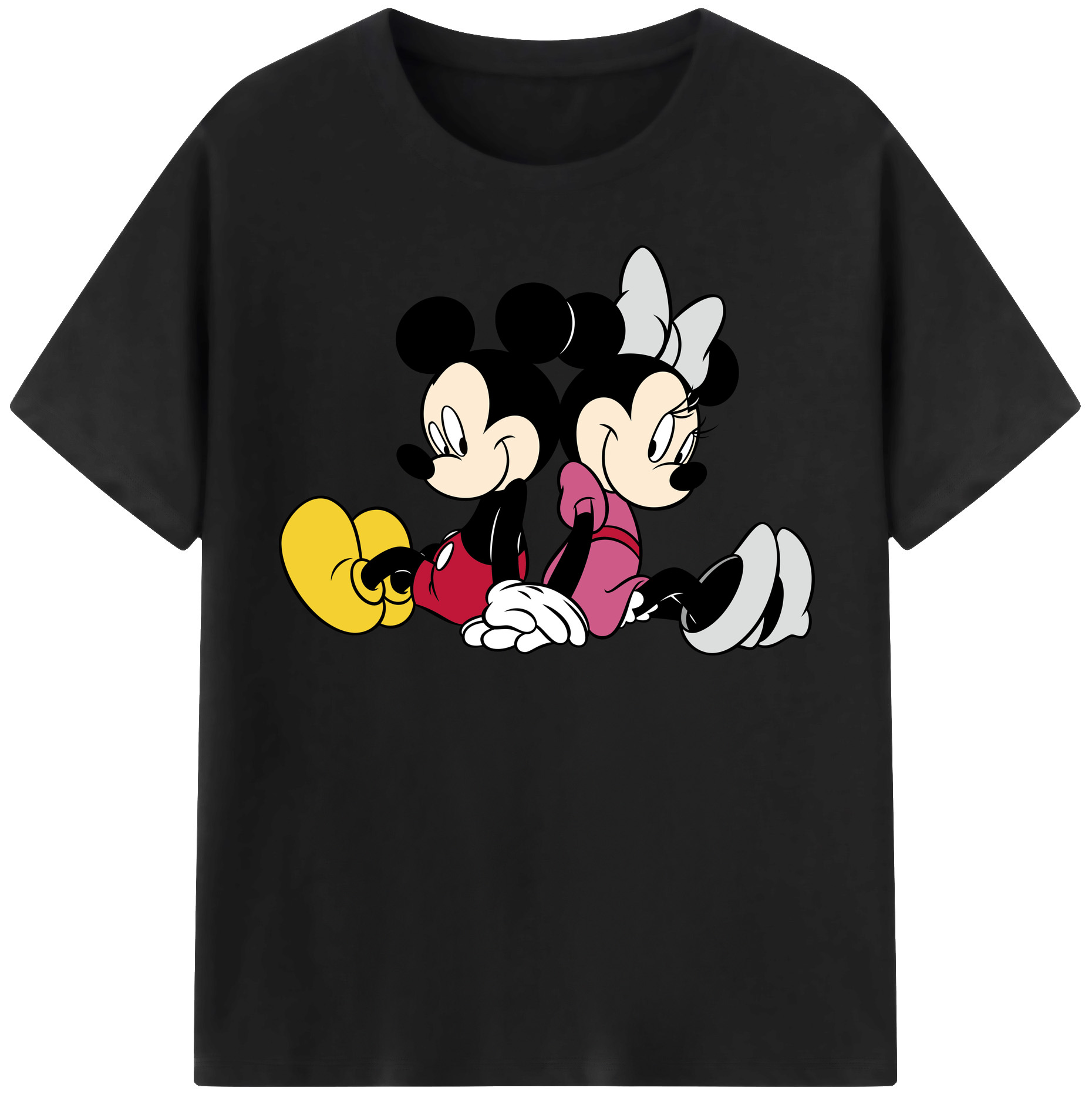 （画像用） ミッキーマウス Mickey Mouse レディースカジュアルプリントTシャツ（綿100％）