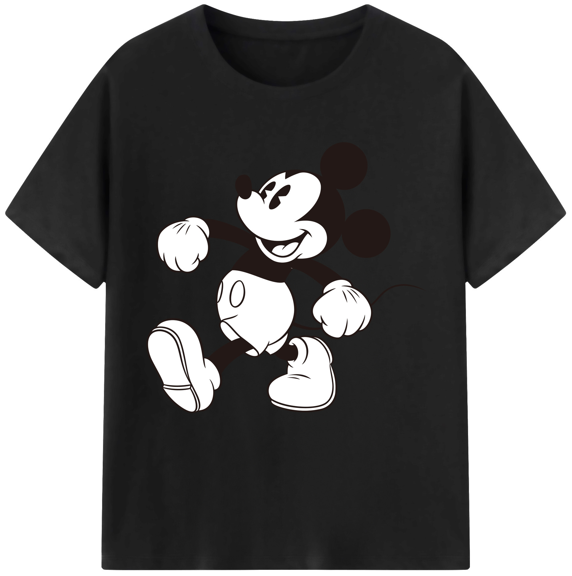（画像用） ミッキーマウス Mickey Mouse レディースカジュアルプリントTシャツ（綿100％）