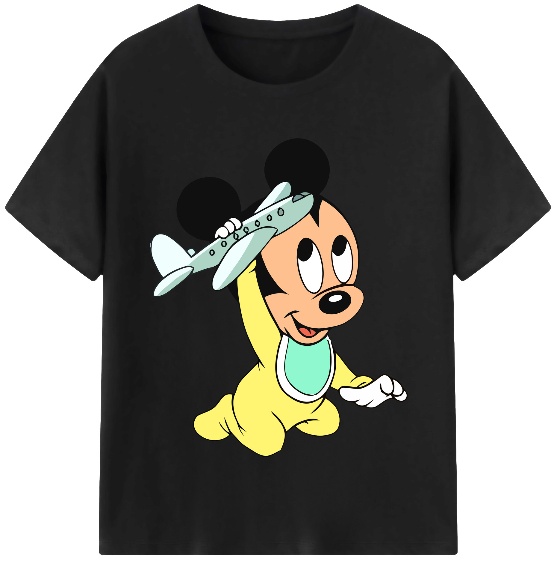 （画像用） ミッキーマウス Mickey Mouse レディースカジュアルプリントTシャツ（綿100％）