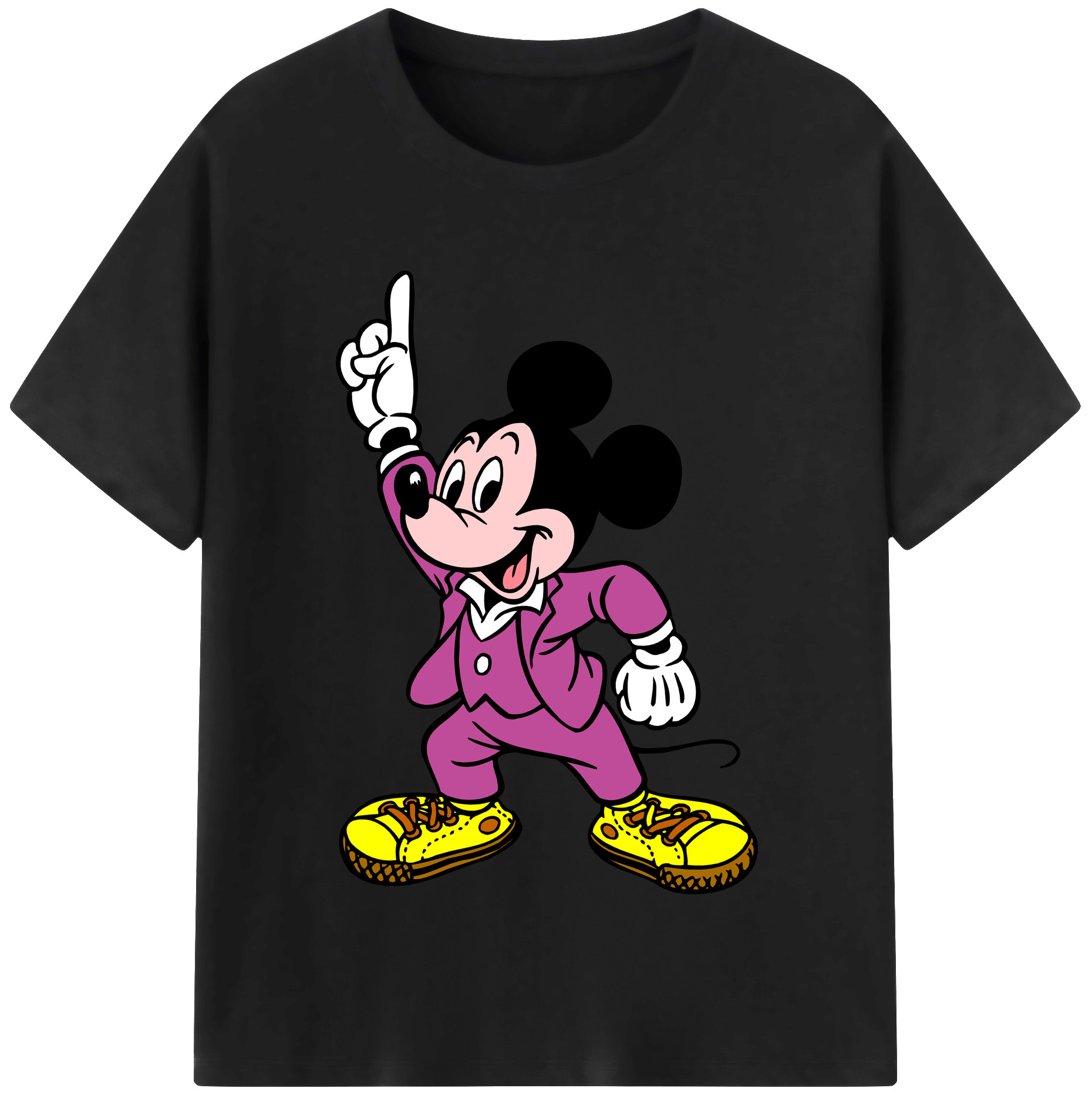 （画像用） ミッキーマウス Mickey Mouse レディースカジュアルプリントTシャツ（綿100％）
