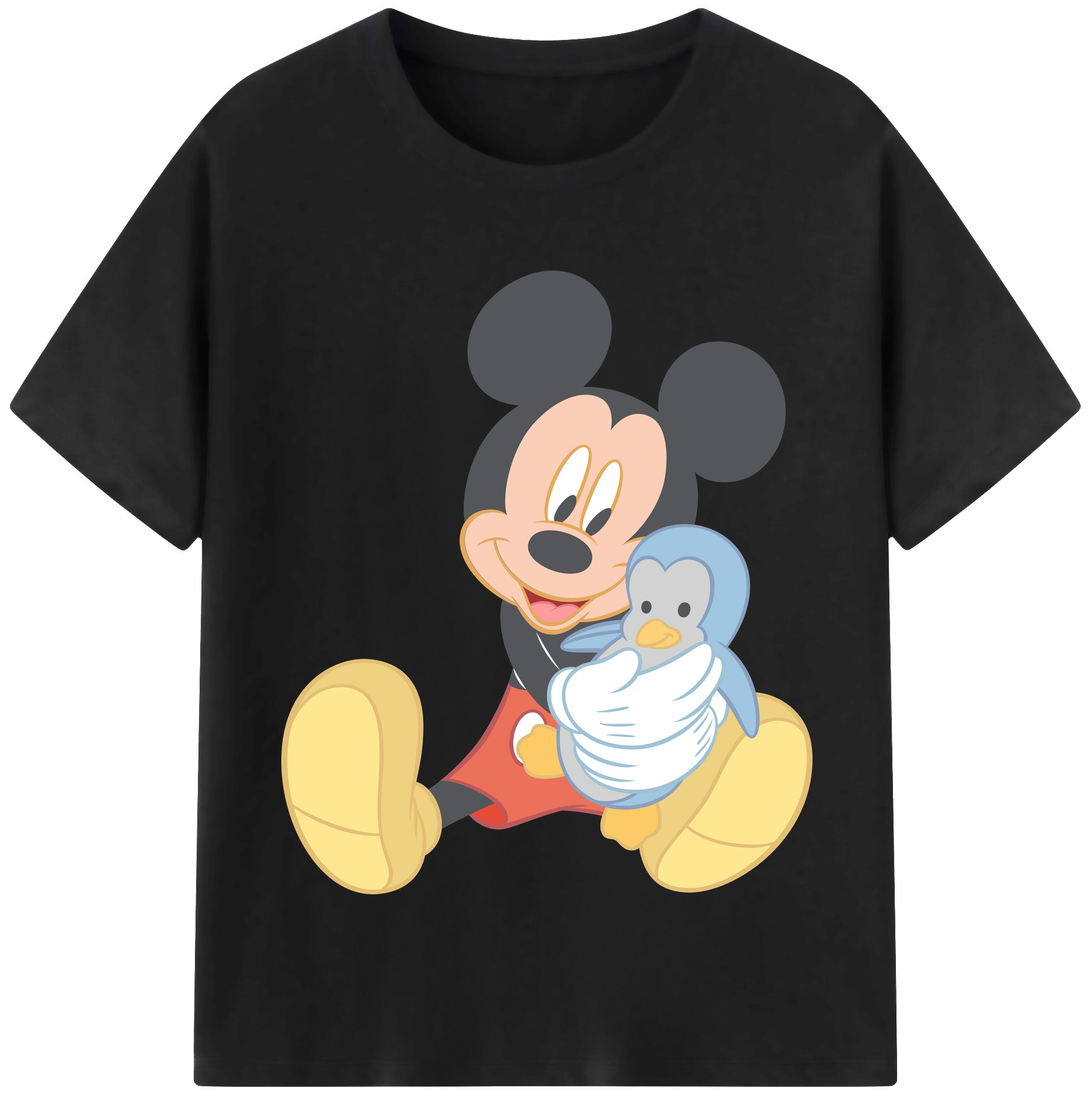 （画像用） ミッキーマウス Mickey Mouse レディースカジュアルプリントTシャツ（綿100％）