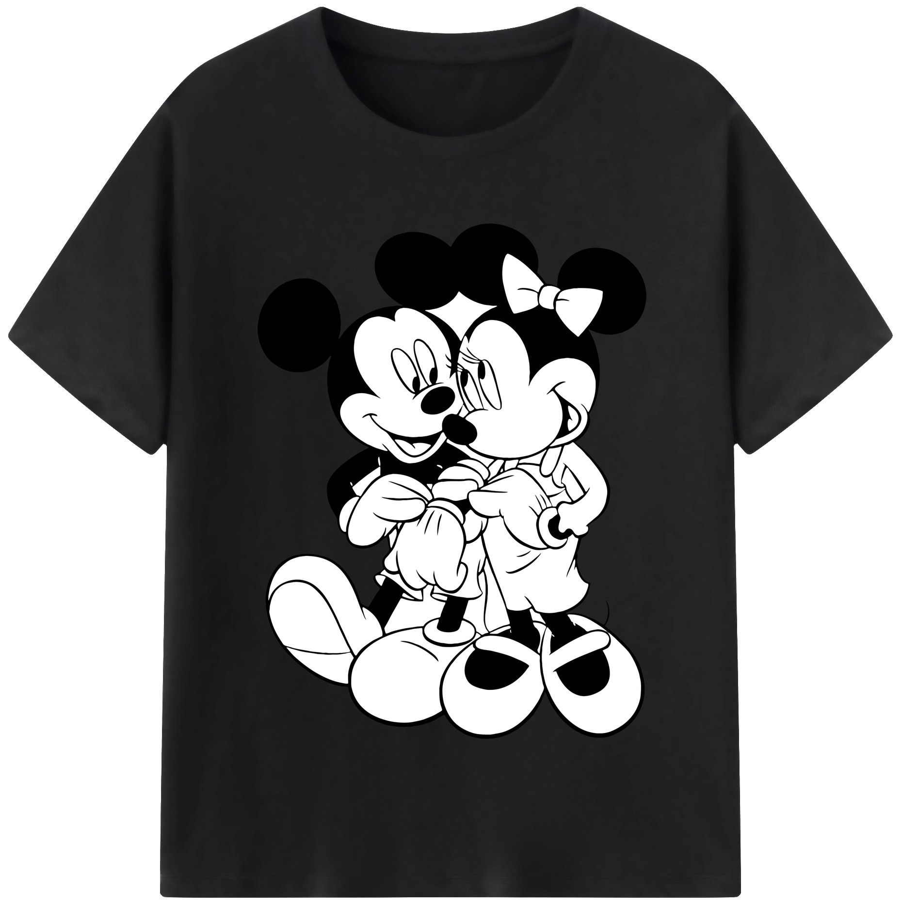 （画像用） ミッキーマウス Mickey Mouse レディースカジュアルプリントTシャツ（綿100％）