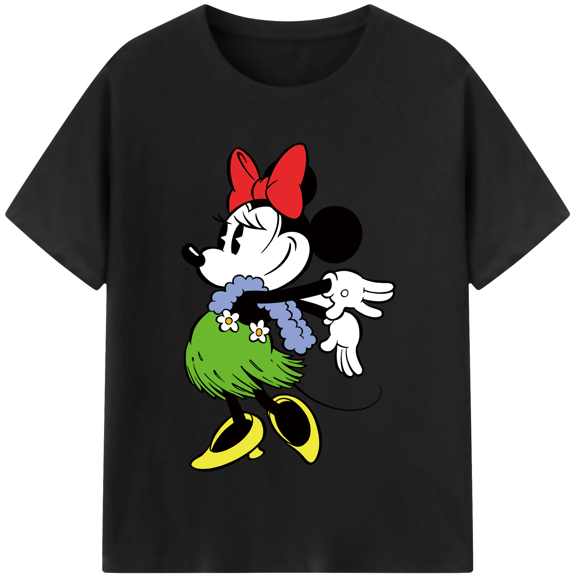 （画像用） ミッキーマウス Mickey Mouse レディースカジュアルプリントTシャツ（綿100％）