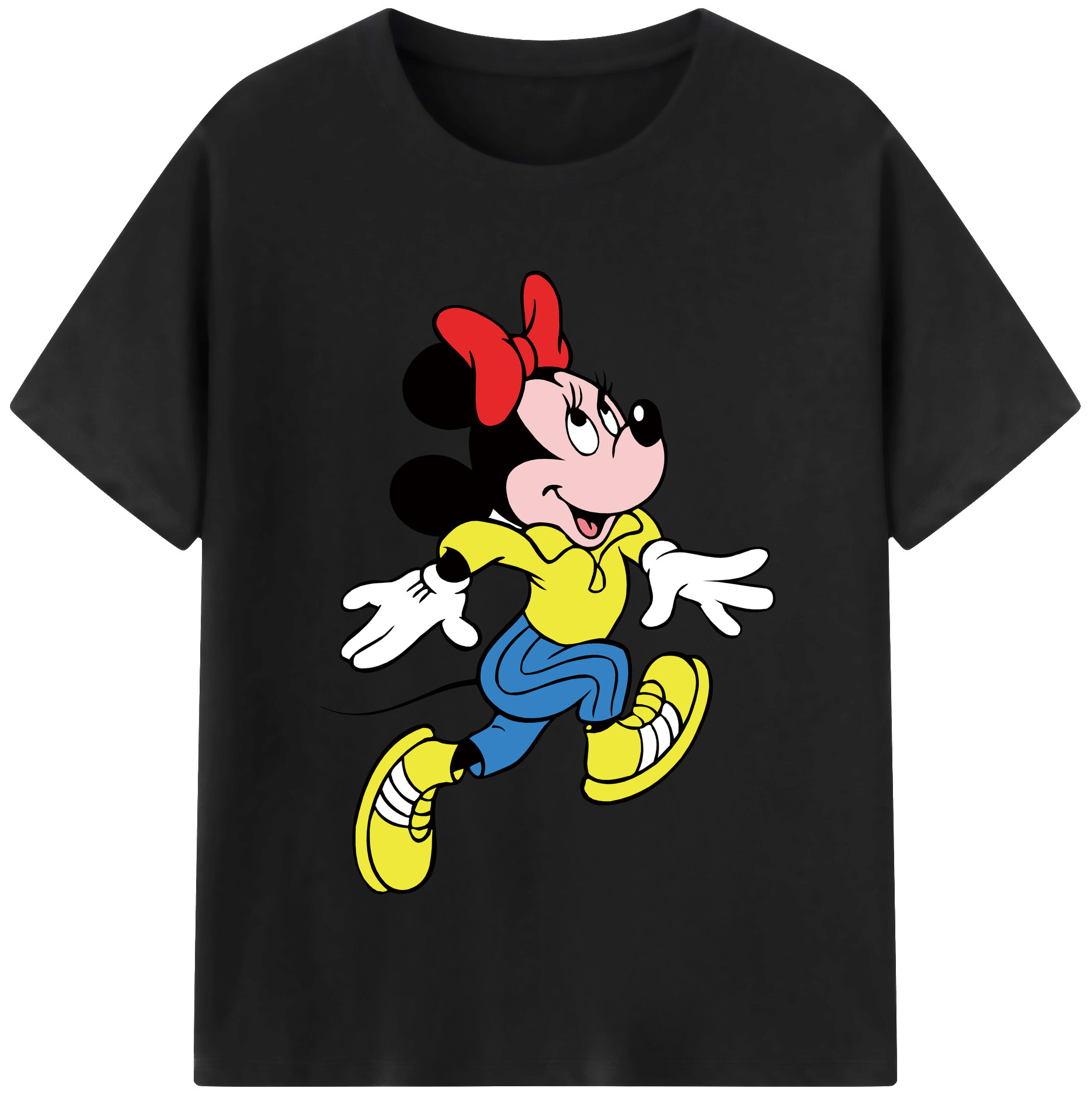 （画像用） ミッキーマウス Mickey Mouse レディースカジュアルプリントTシャツ（綿100％）
