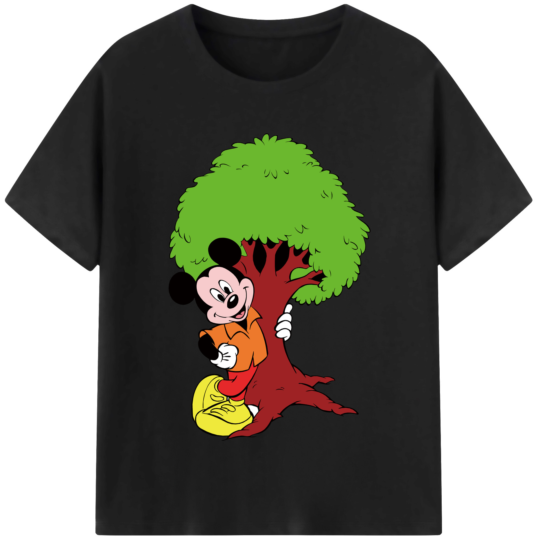 （画像用） ミッキーマウス Mickey Mouse レディースカジュアルプリントTシャツ（綿100％）
