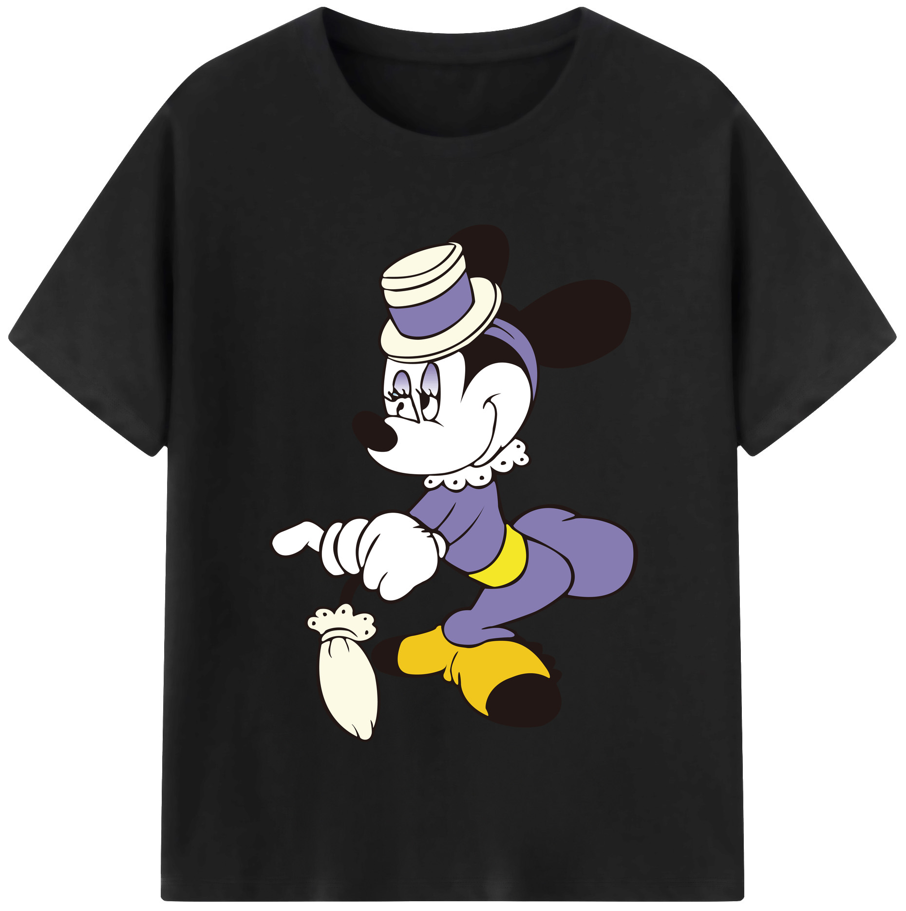 （画像用） ミッキーマウス Mickey Mouse レディースカジュアルプリントTシャツ（綿100％）