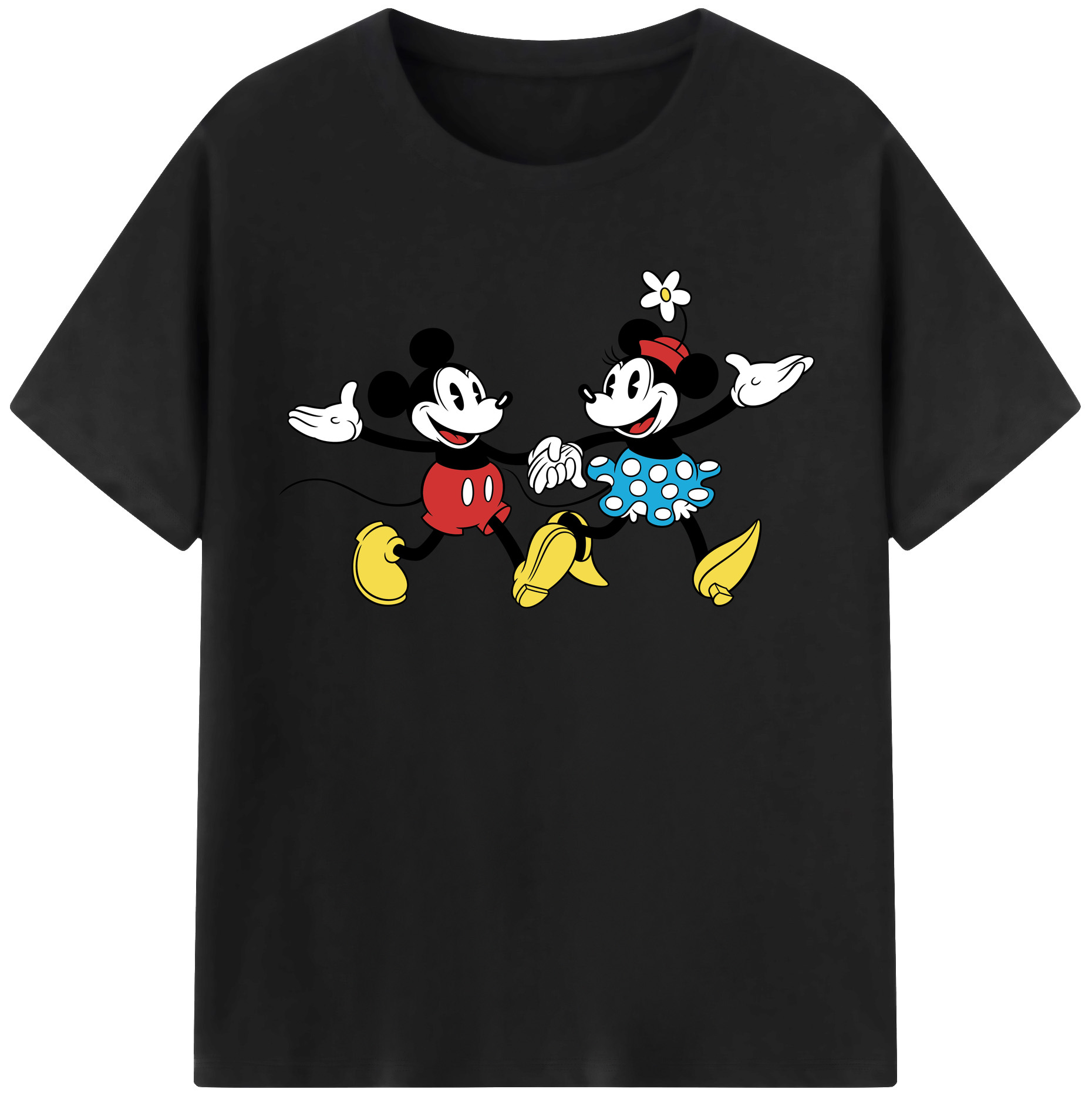 （画像用） ミッキーマウス Mickey Mouse レディースカジュアルプリントTシャツ（綿100％）