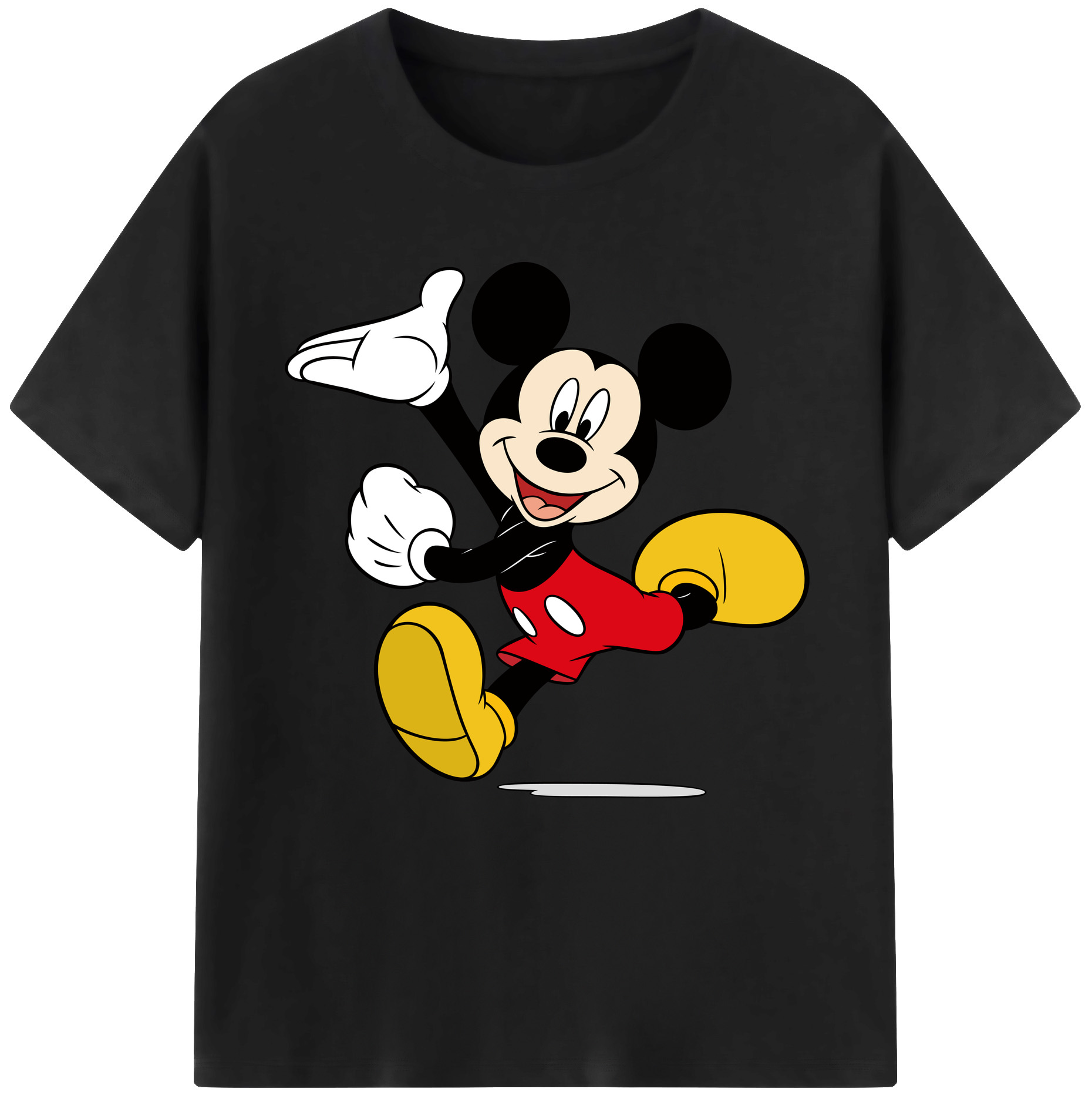 （画像用） ミッキーマウス Mickey Mouse レディースカジュアルプリントTシャツ（綿100％）