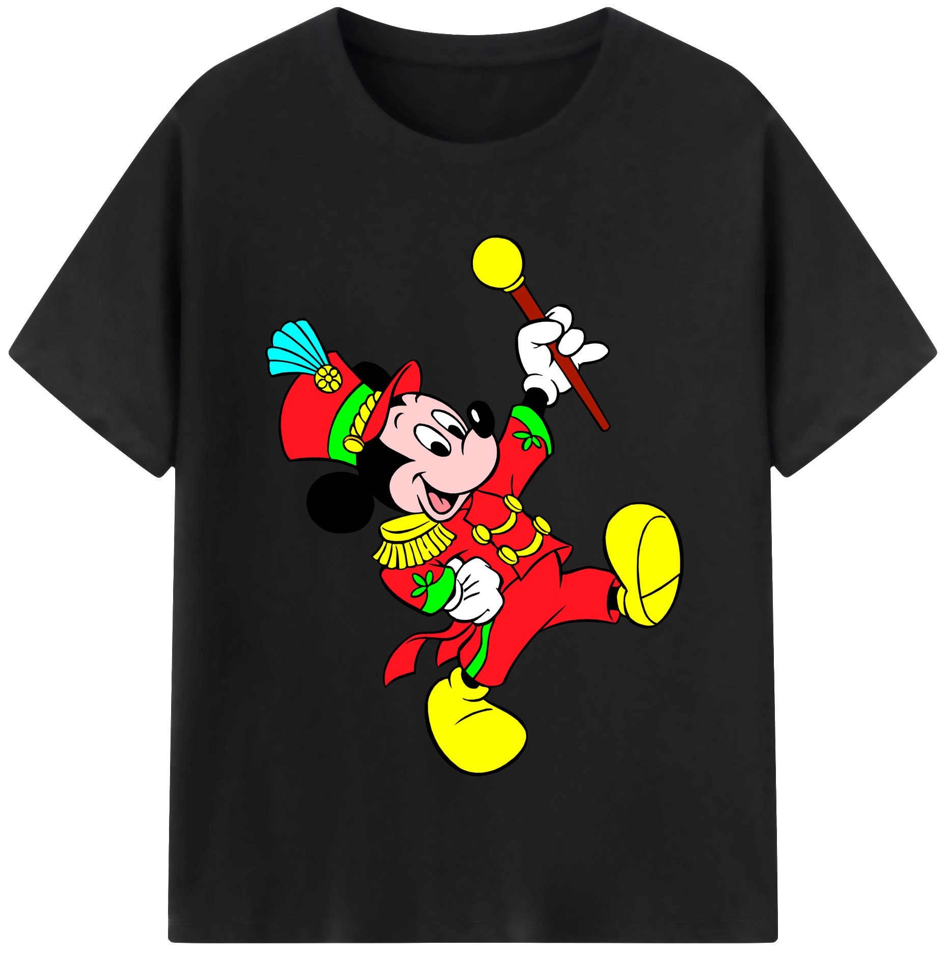 （画像用） ミッキーマウス Mickey Mouse レディースカジュアルプリントTシャツ（綿100％）