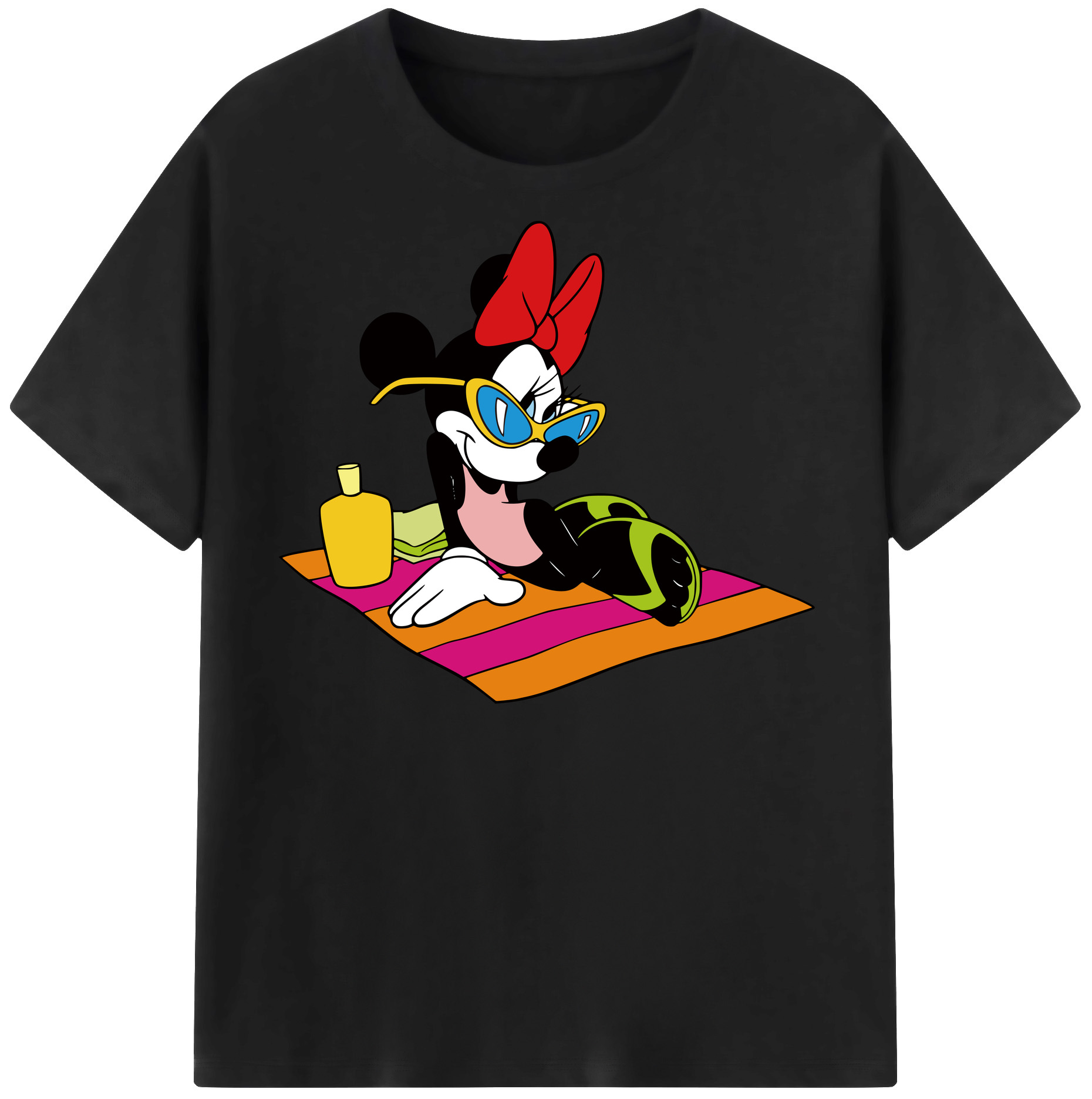 （画像用） ミッキーマウス Mickey Mouse レディースカジュアルプリントTシャツ（綿100％）