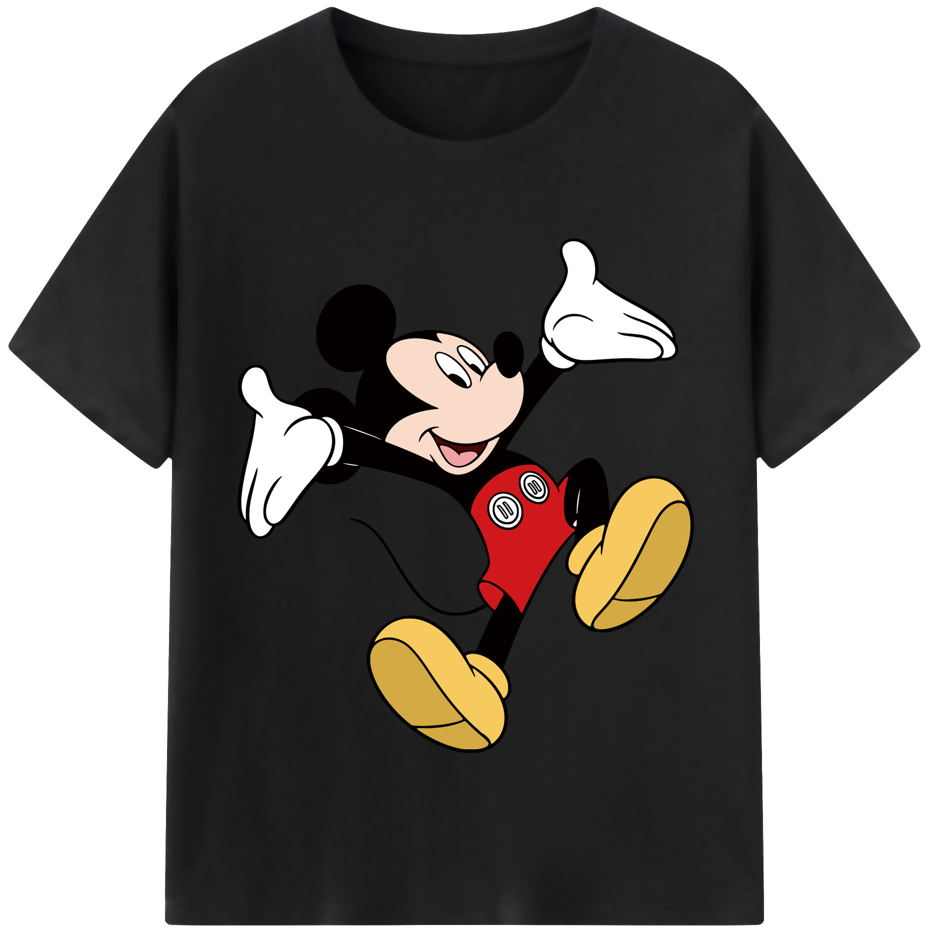 （画像用） ミッキーマウス Mickey Mouse レディースカジュアルプリントTシャツ（綿100％）