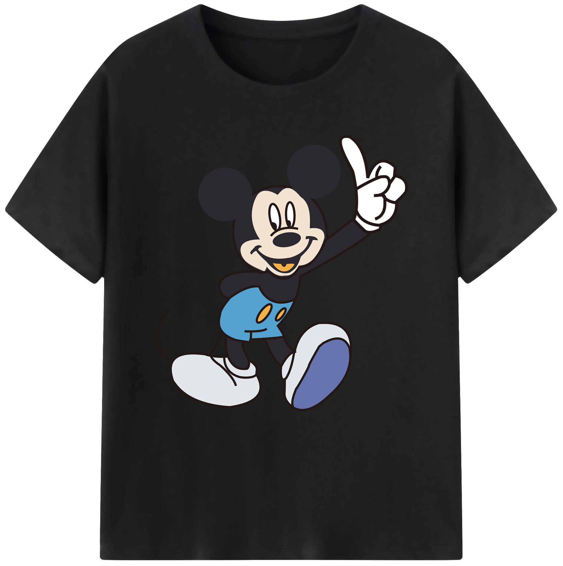 （画像用） ミッキーマウス Mickey Mouse レディースカジュアルプリントTシャツ（綿100％）