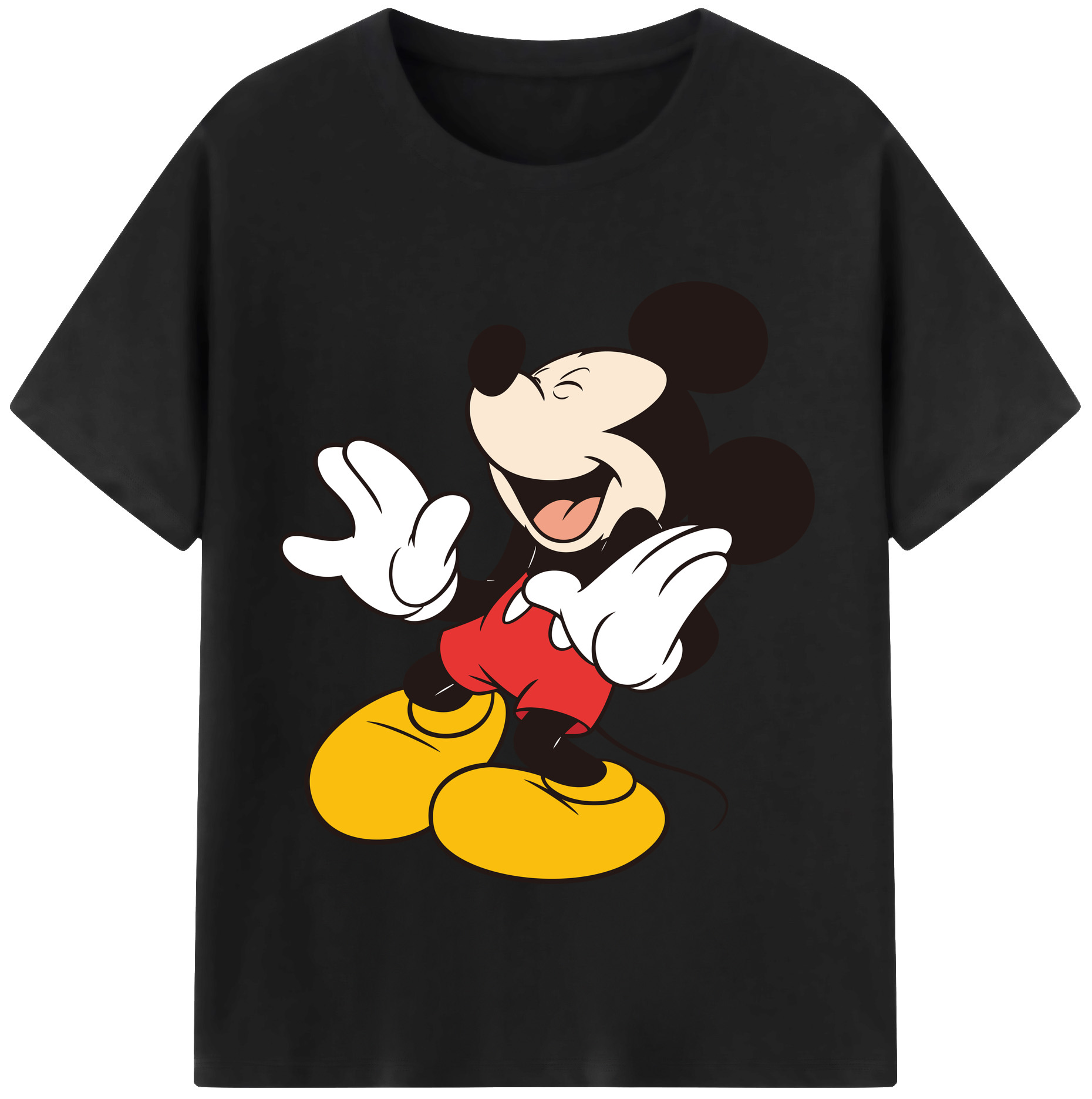 （画像用） ミッキーマウス Mickey Mouse レディースカジュアルプリントTシャツ（綿100％）
