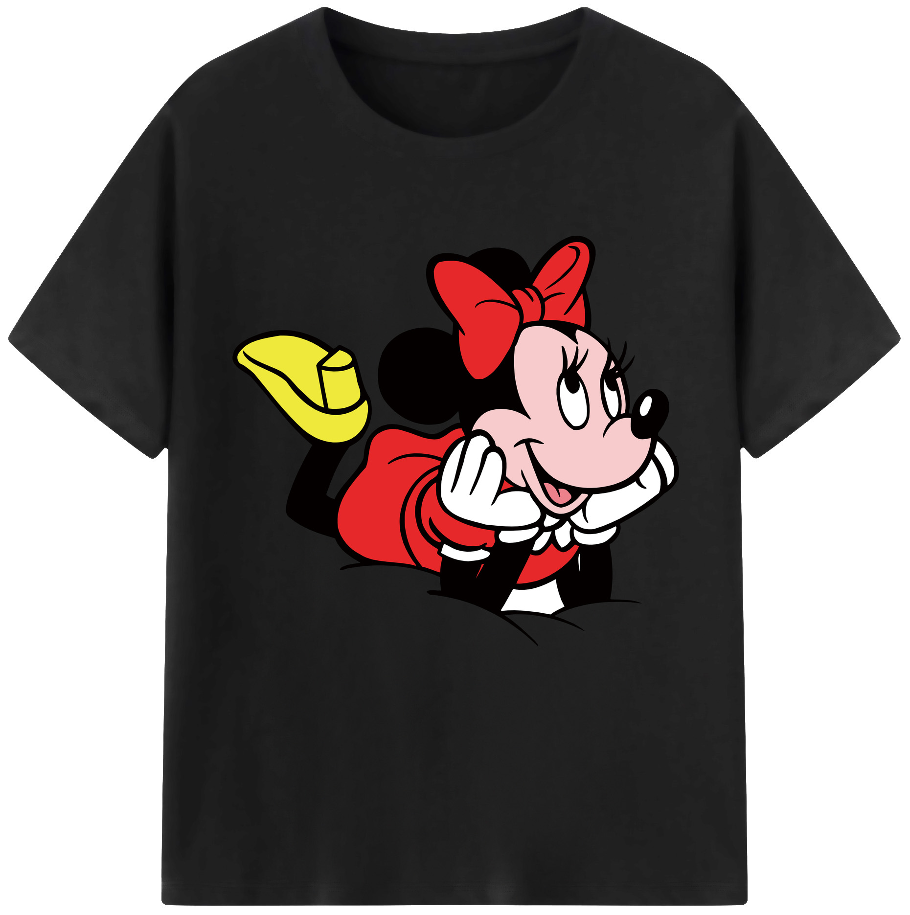 （画像用） ミッキーマウス Mickey Mouse レディースカジュアルプリントTシャツ（綿100％）