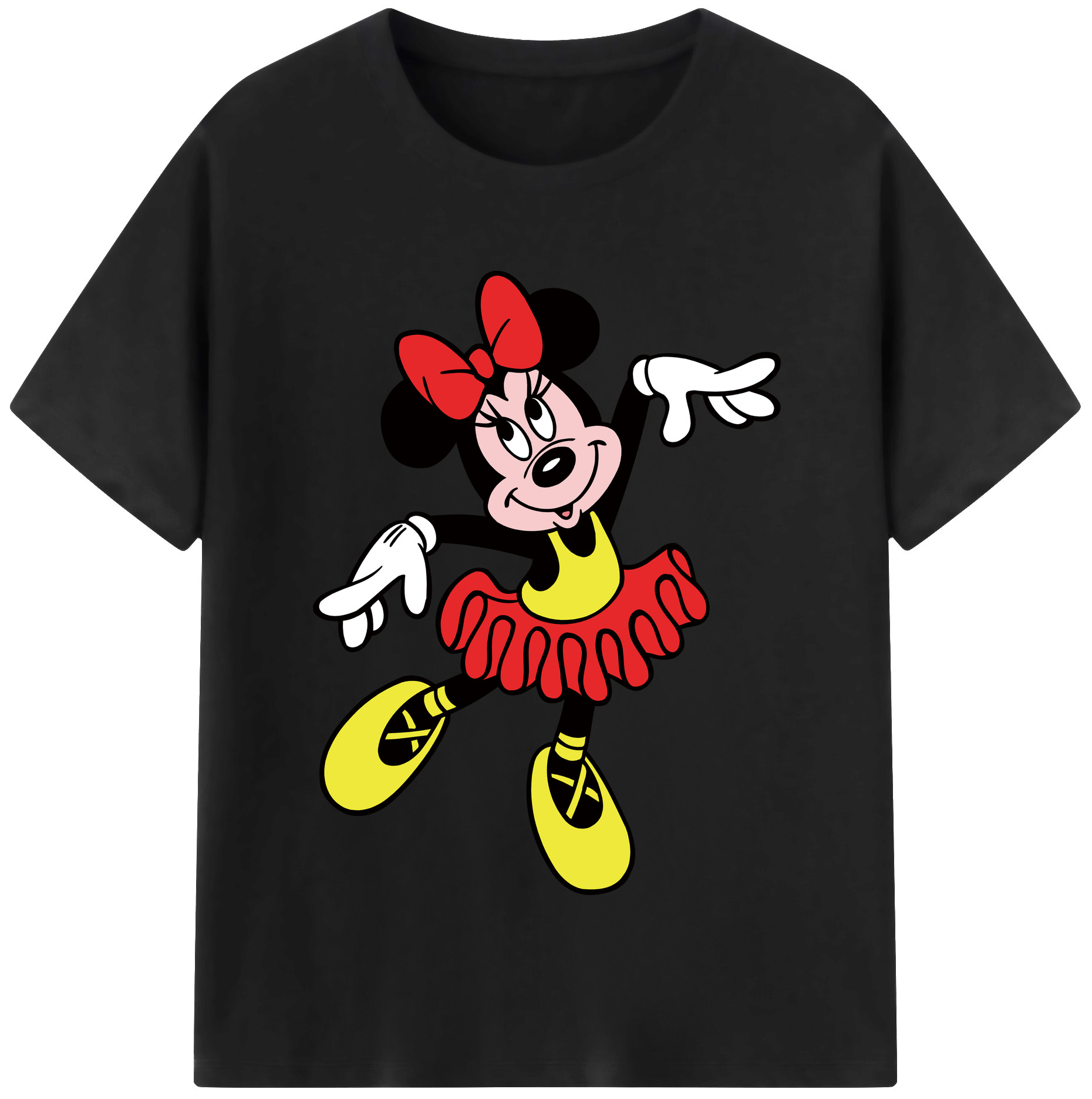 （画像用） ミッキーマウス Mickey Mouse レディースカジュアルプリントTシャツ（綿100％）