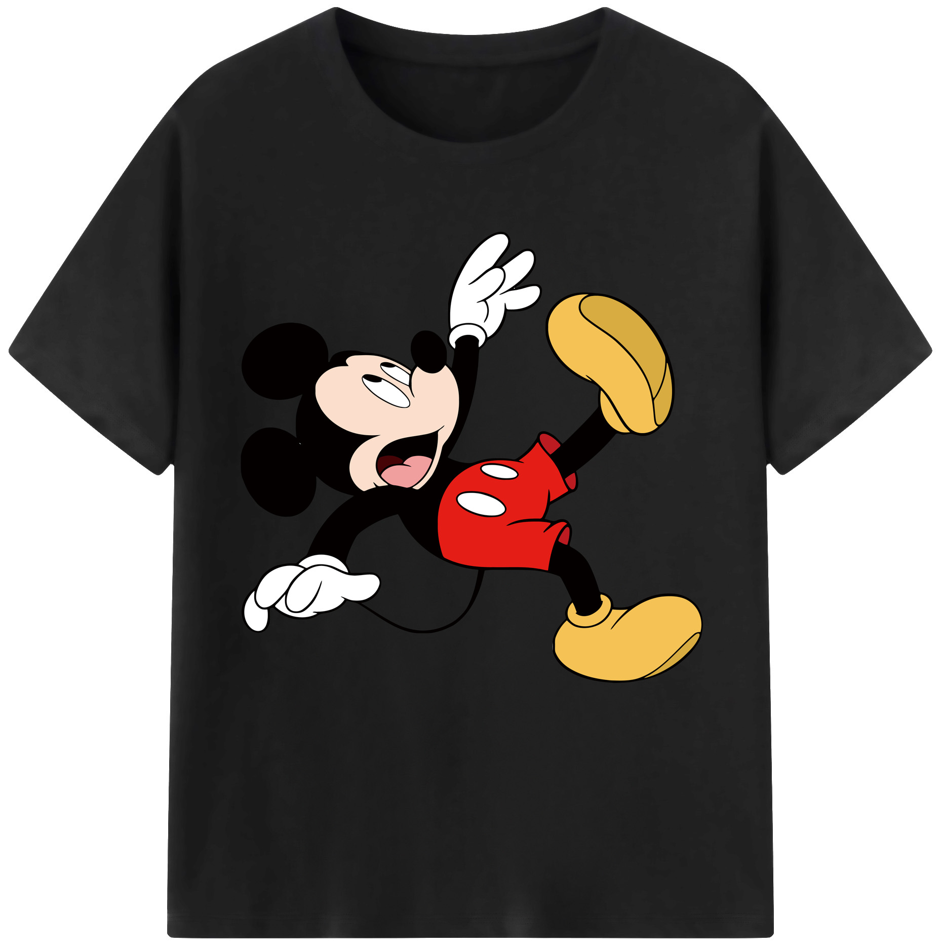 （画像用） ミッキーマウス Mickey Mouse レディースカジュアルプリントTシャツ（綿100％）